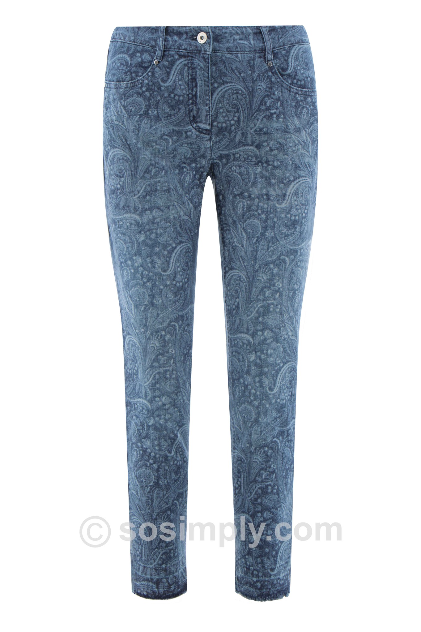 Robell Elena 09 Paisley Denim Jean Dyed Blue Denim 67