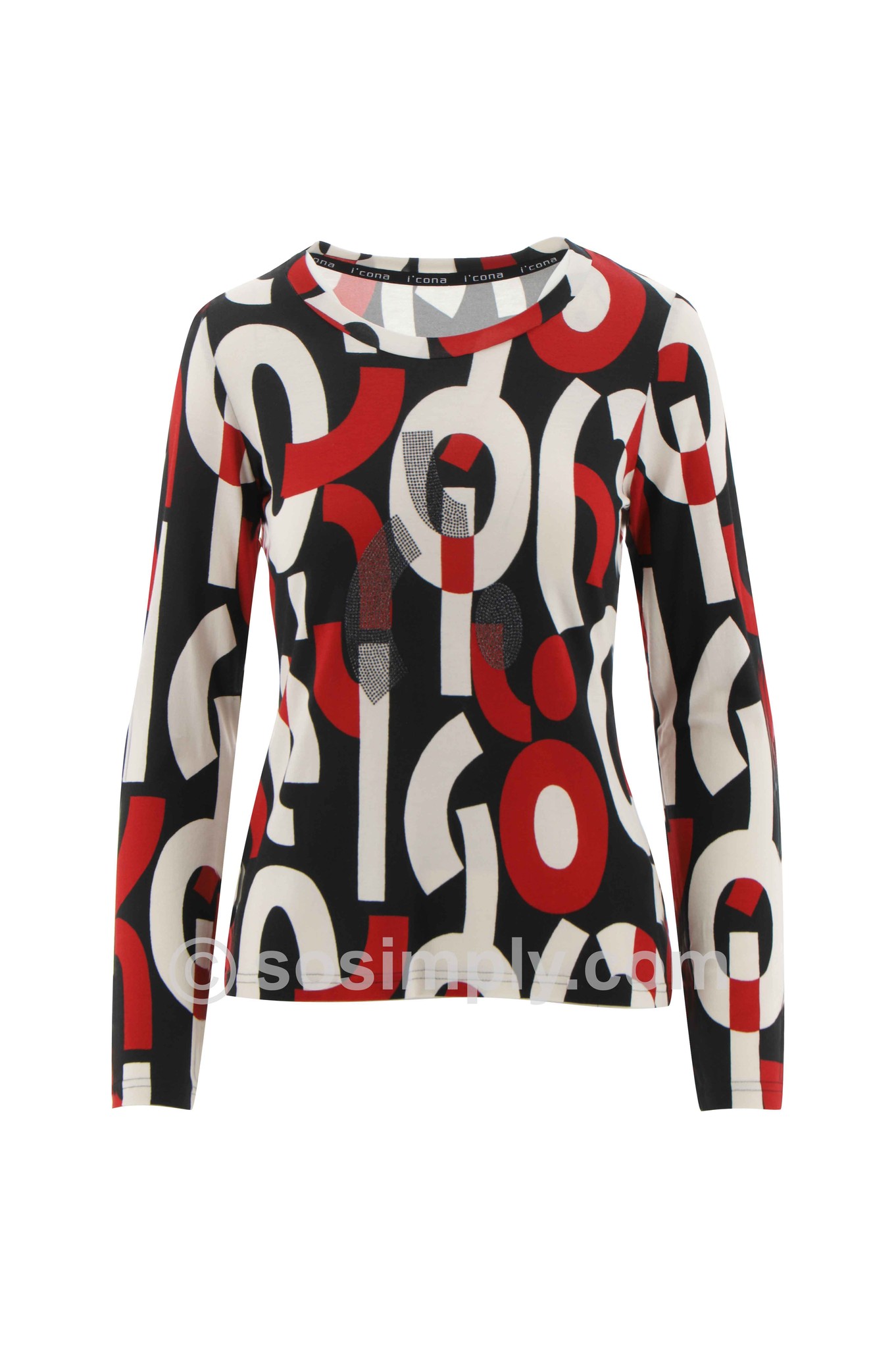 I'cona Iconic Abstract Long Sleeve Top