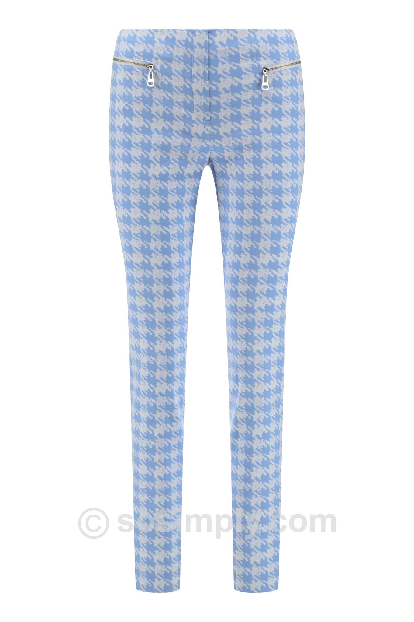 Robell Mimi Decadent Houndstooth Trouser Light Blue 61