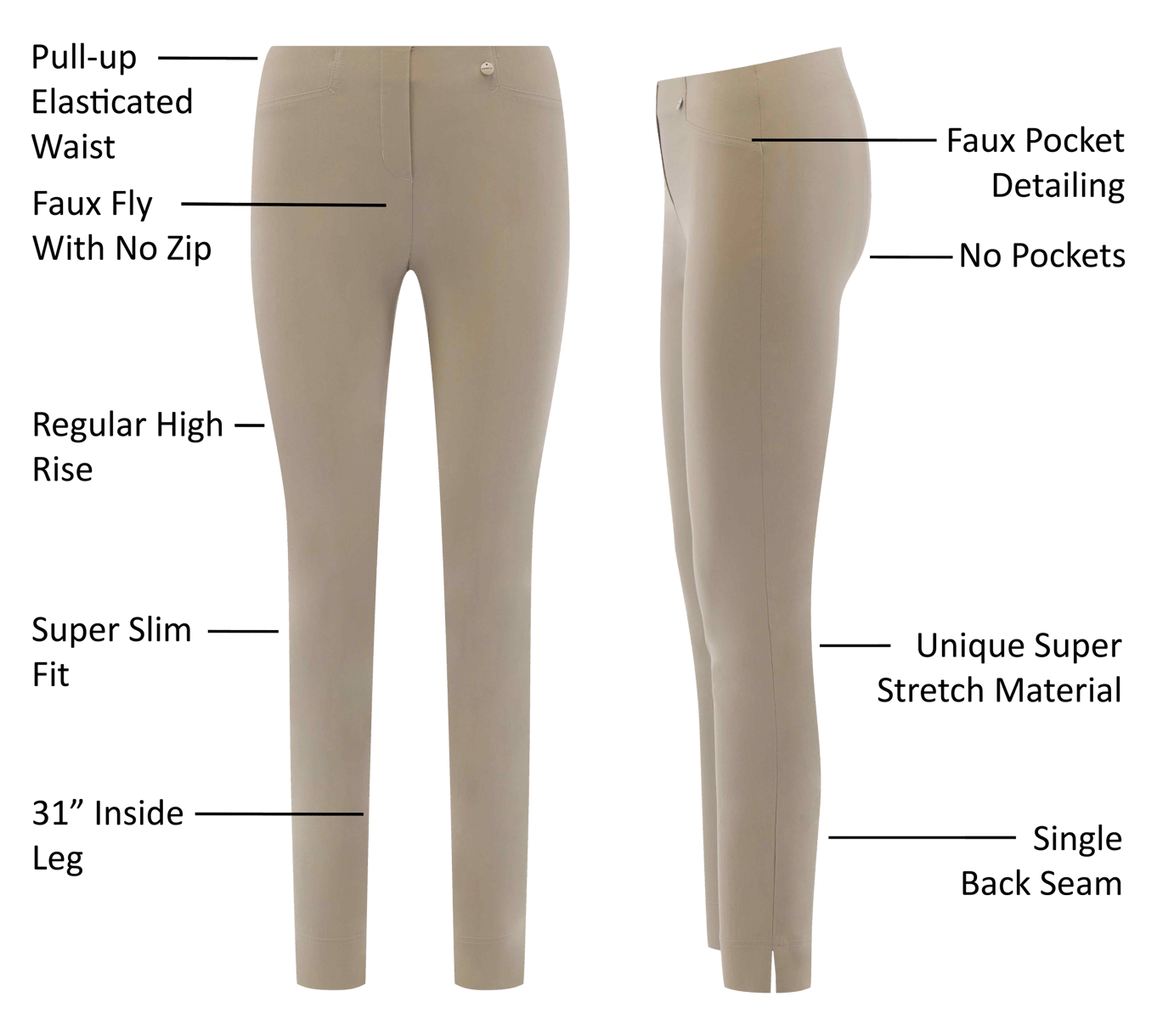 WMNS Line Seamed Pants - Ankle Side Splits / White