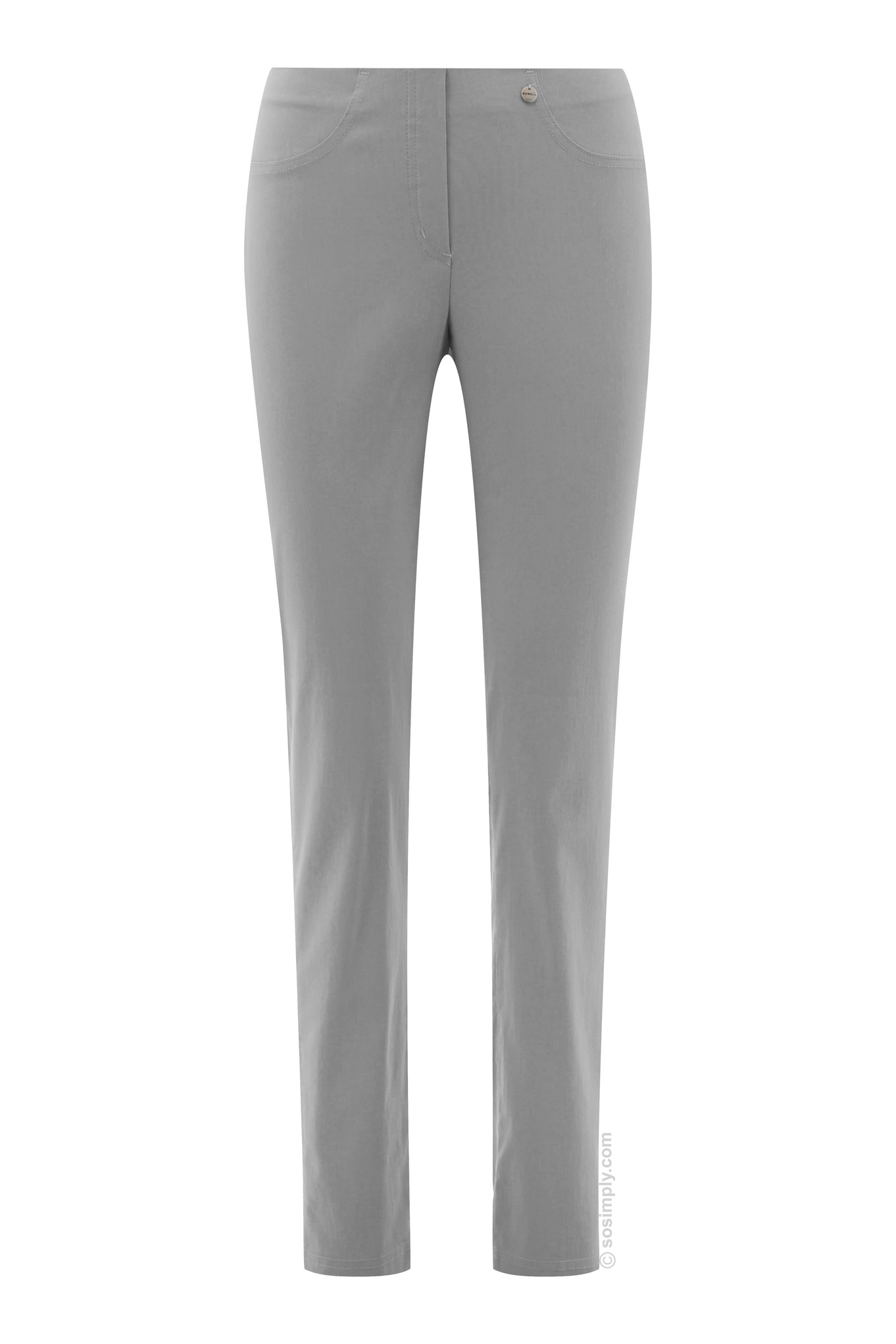 Robell Bella Full Length Trouser Light Grey 920