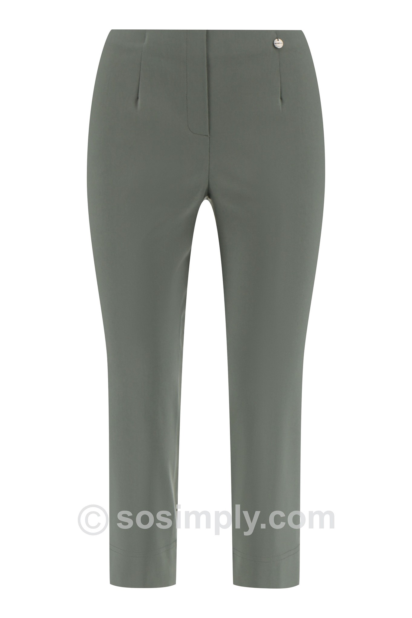 Robell Marie 07 Crop Trouser Ivy Green 881