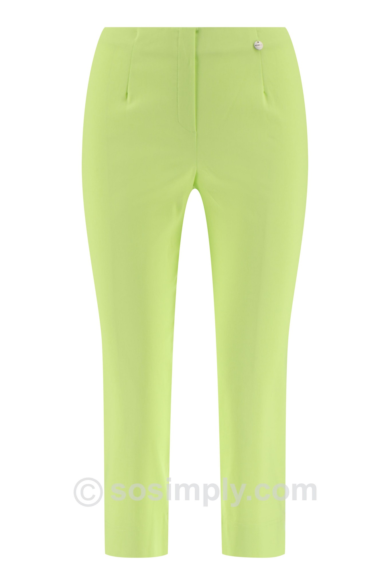 Robell Marie 07 Crop Trouser Lime 810