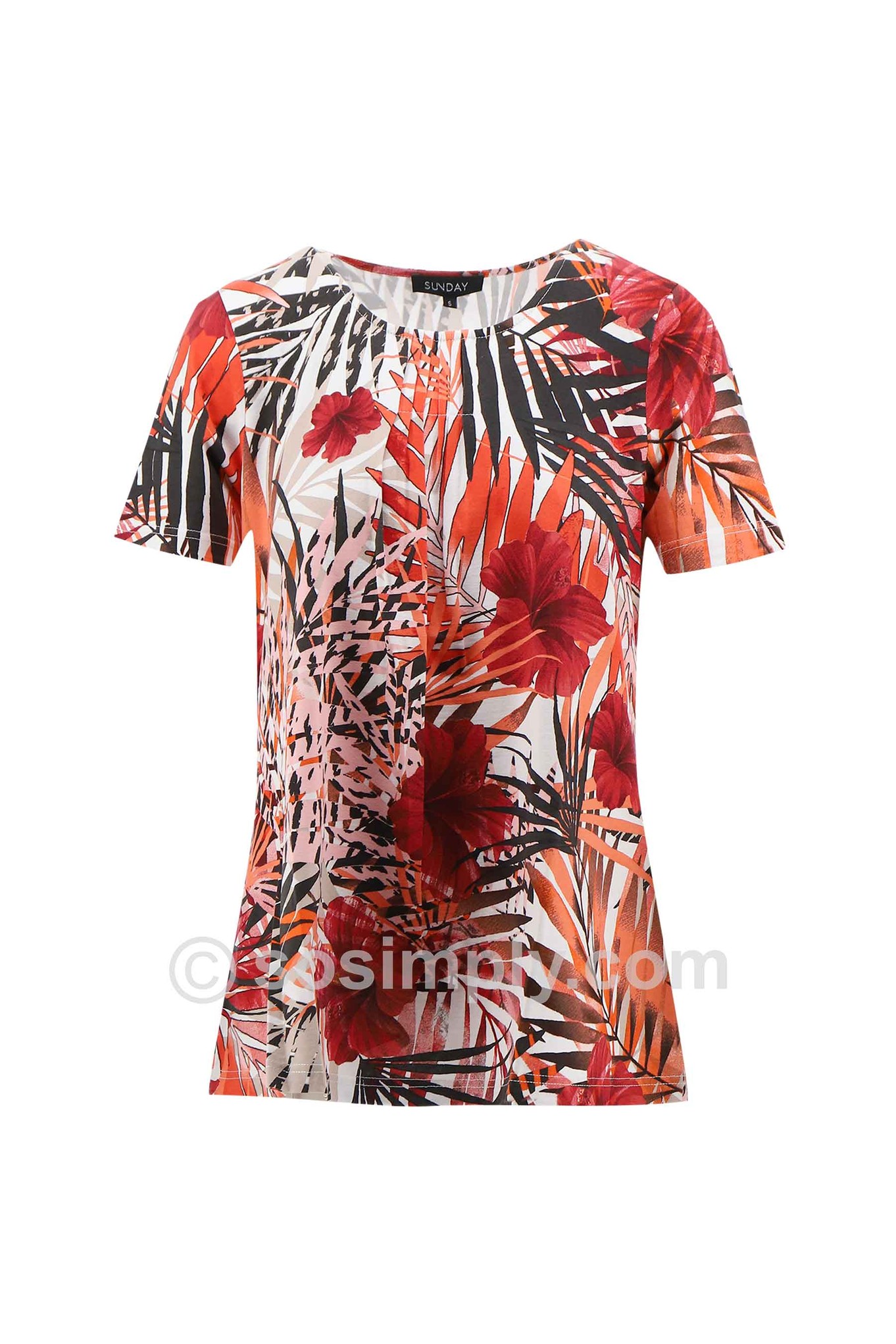 Sunday Elina Pleated Floral Fern Top