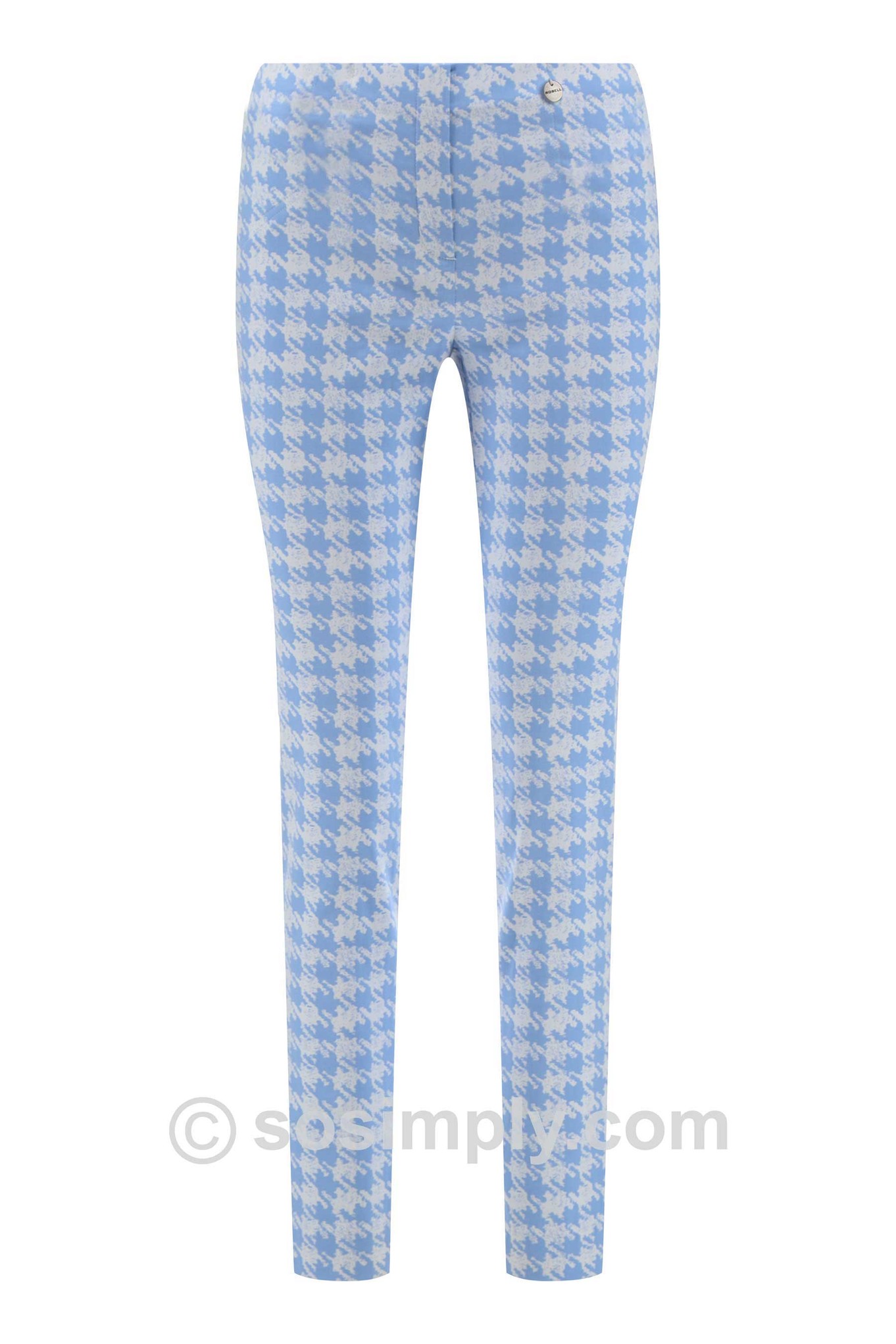 Robell Marie Decadent Houndstooth Trouser Light Blue 61