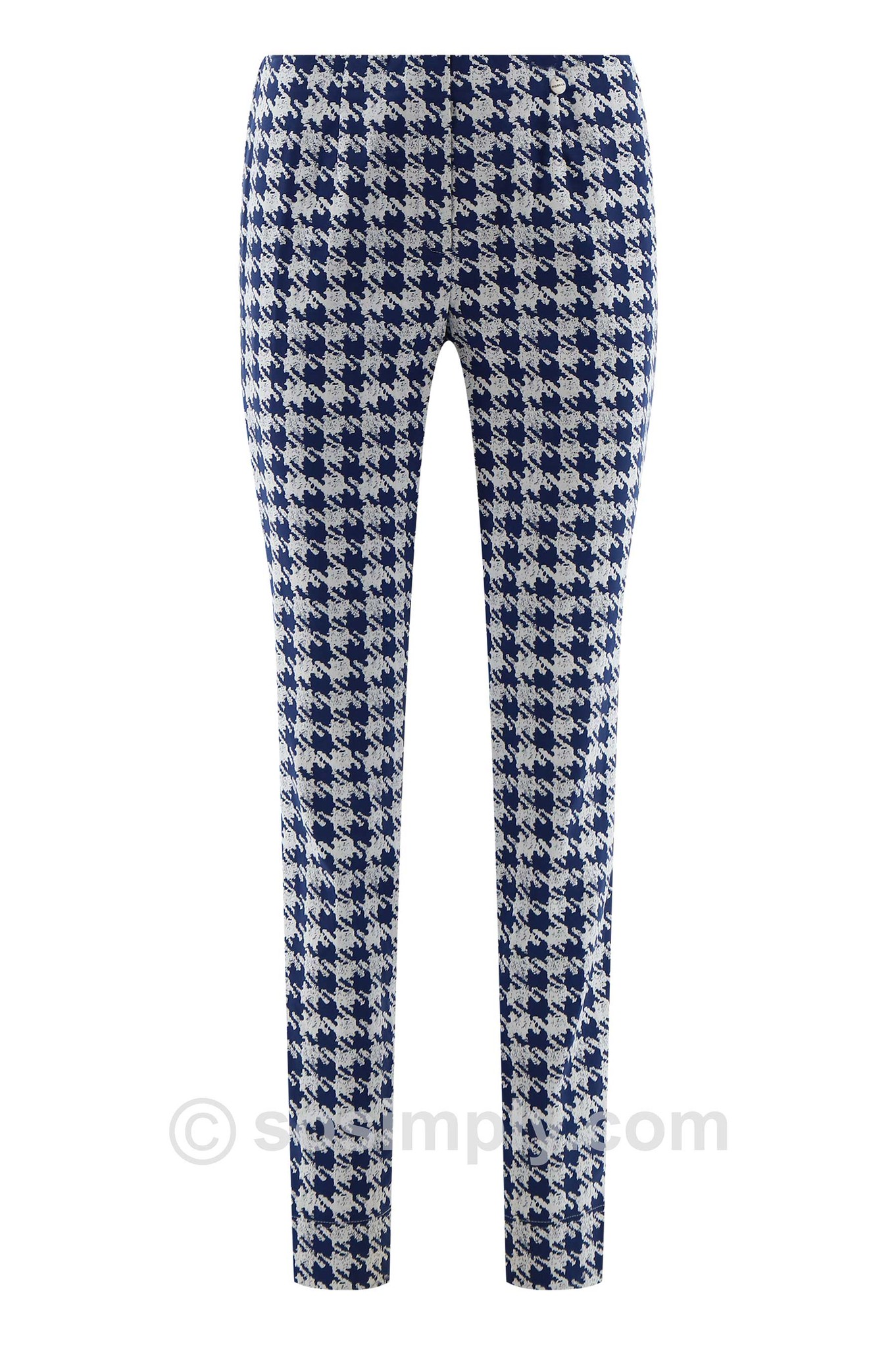 Robell Marie Decadent Houndstooth Trouser Navy 69
