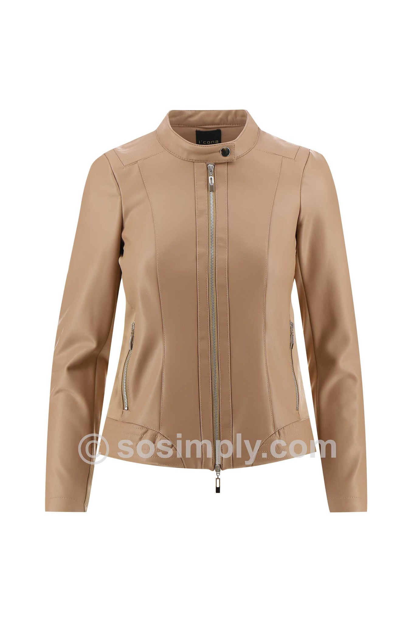 C Wonder Faux Patent Leather Snap-Front Jacket - 21040917