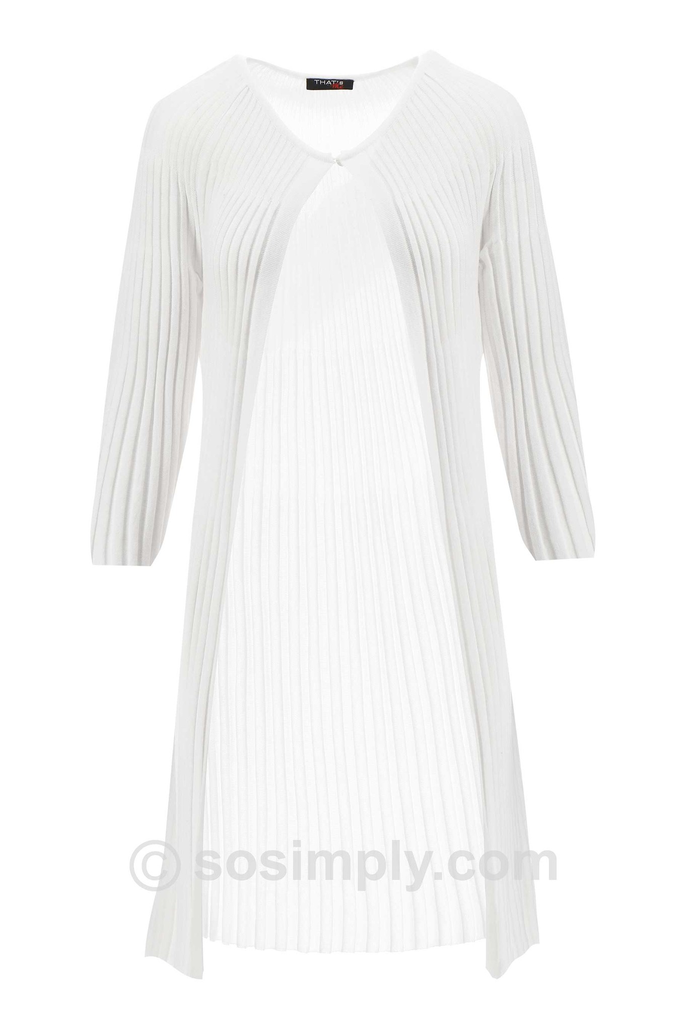 That's Me Sibylle Long Ribbed Cardigan White 10