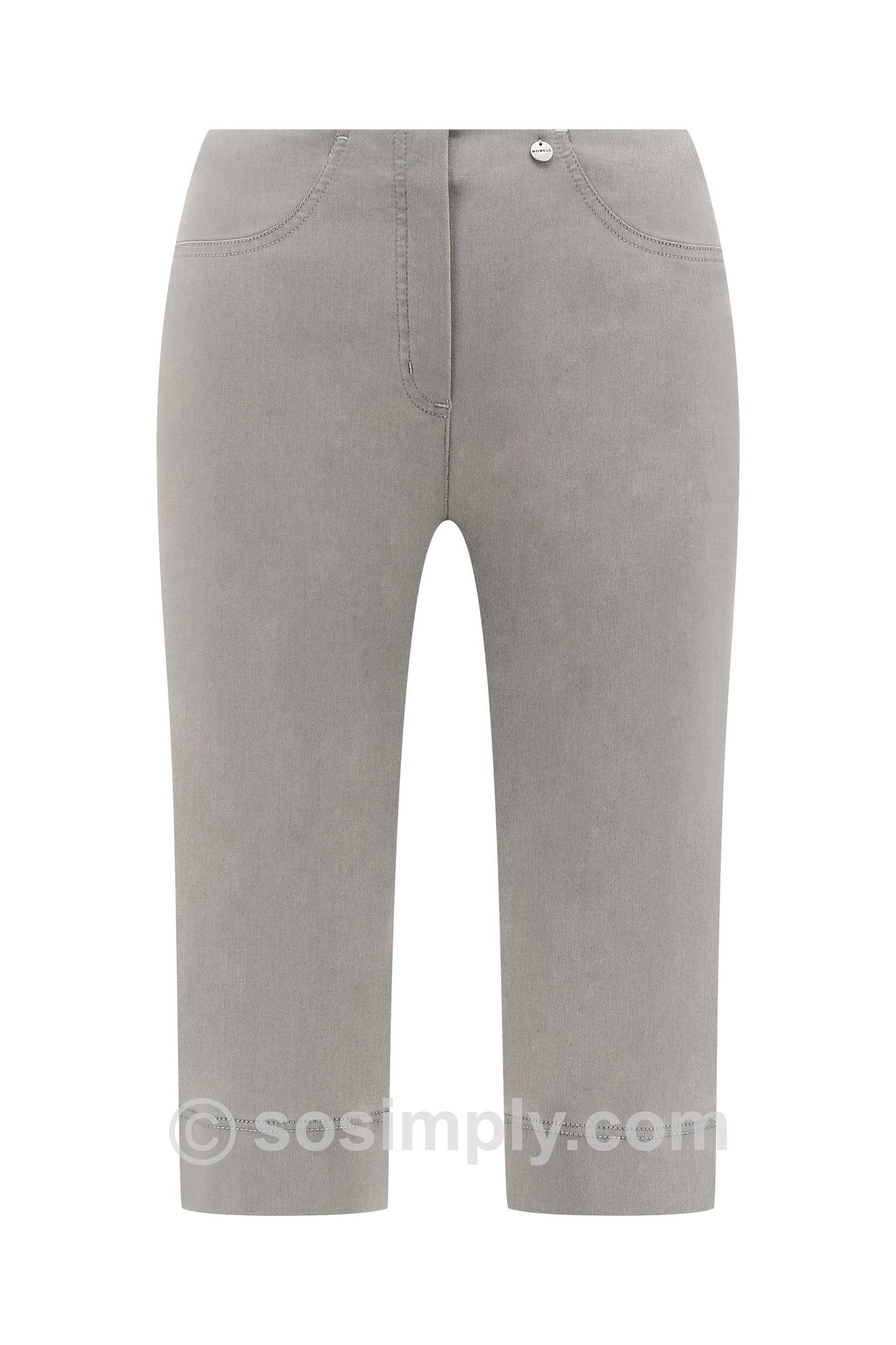 Robell Bella 05 Denim Shorts Silver Grey 91