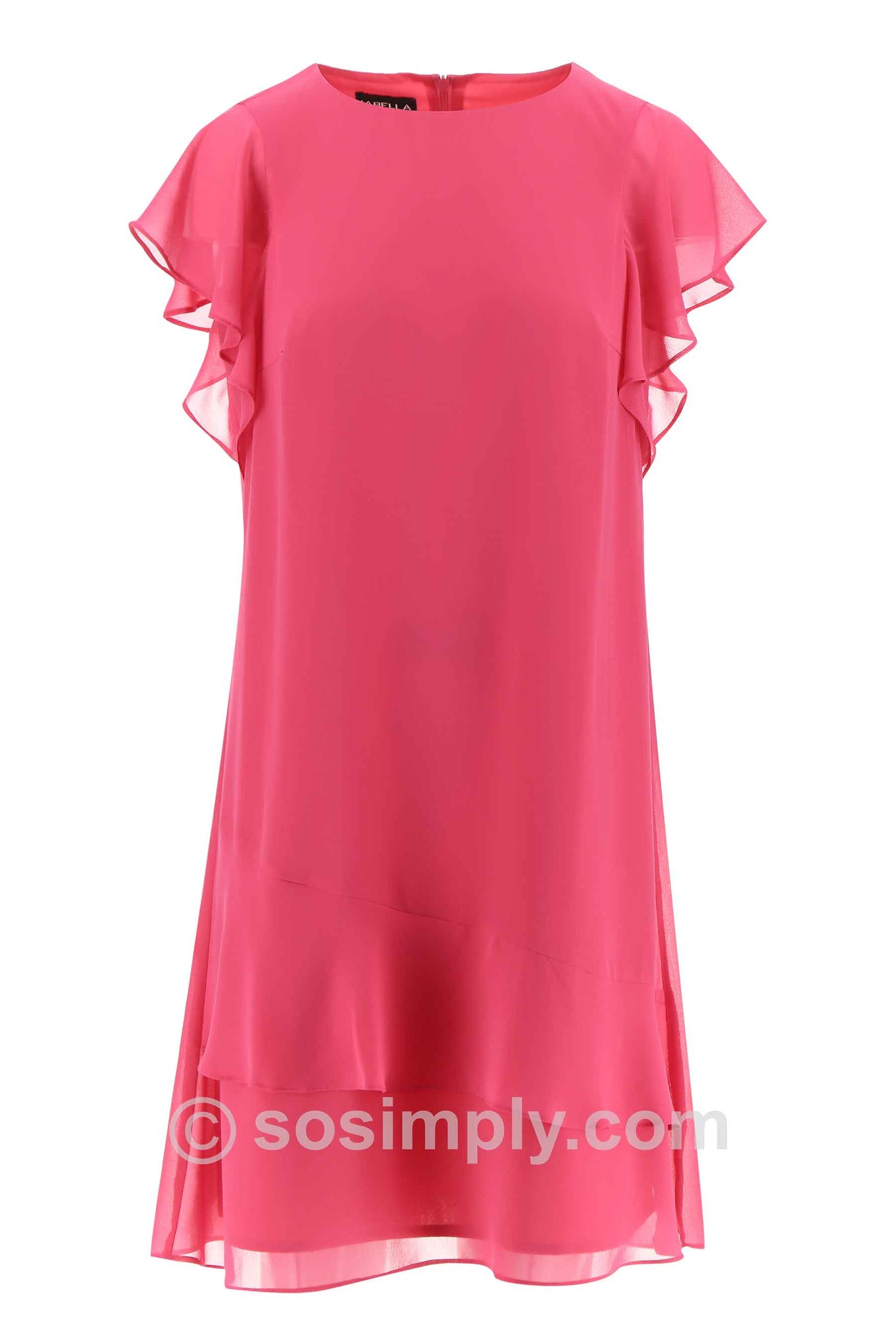 Habella Sleeveless Tiered Layered Dress Pink 431