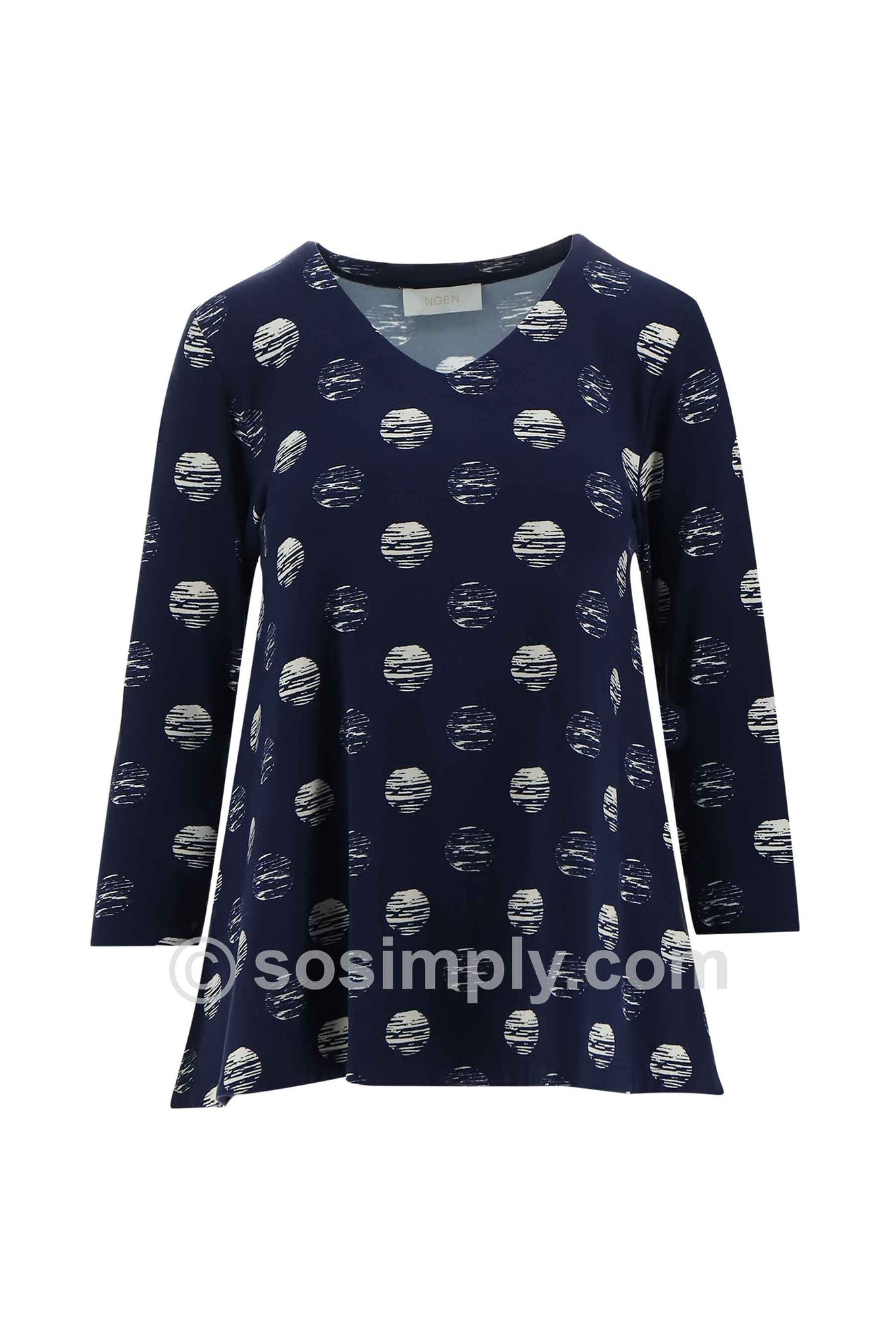 Noen Sanna Abstract Jersey Tunic Top Navy 69