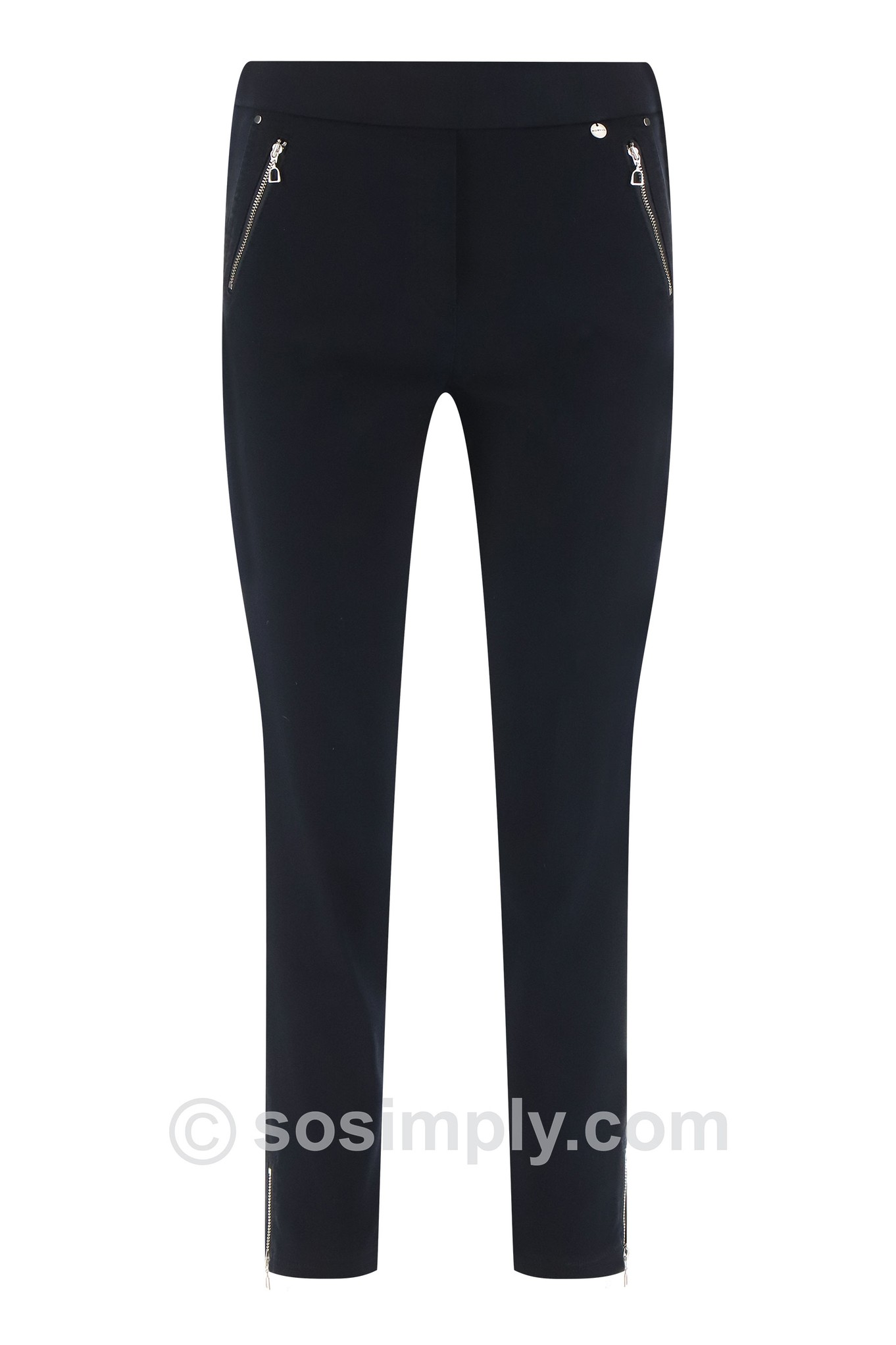 Robell Nena 09 Power Stretch 7/8 Denim Jean Navy 69