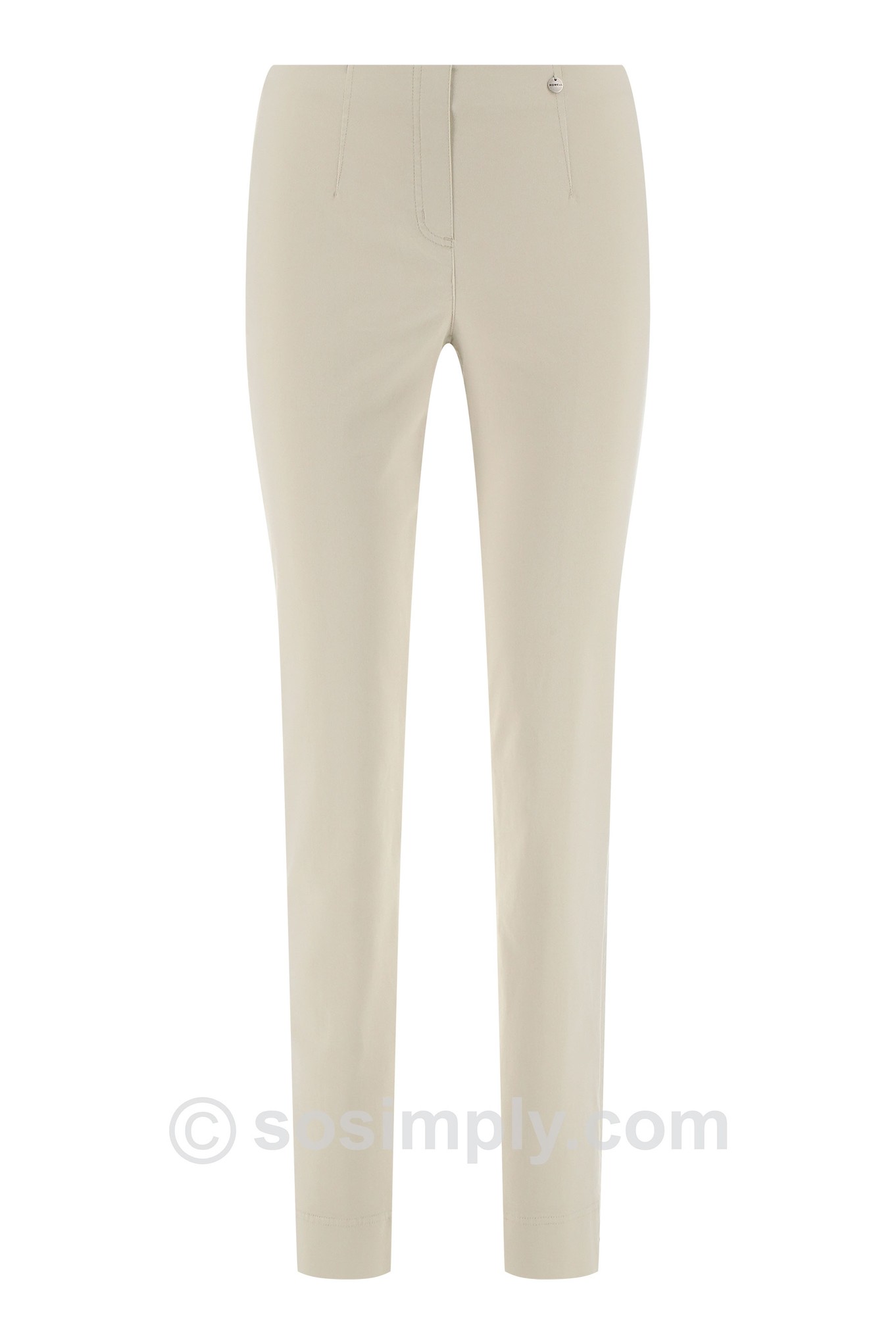 Robell Marie Cotton Twill Trouser Macadamia 14
