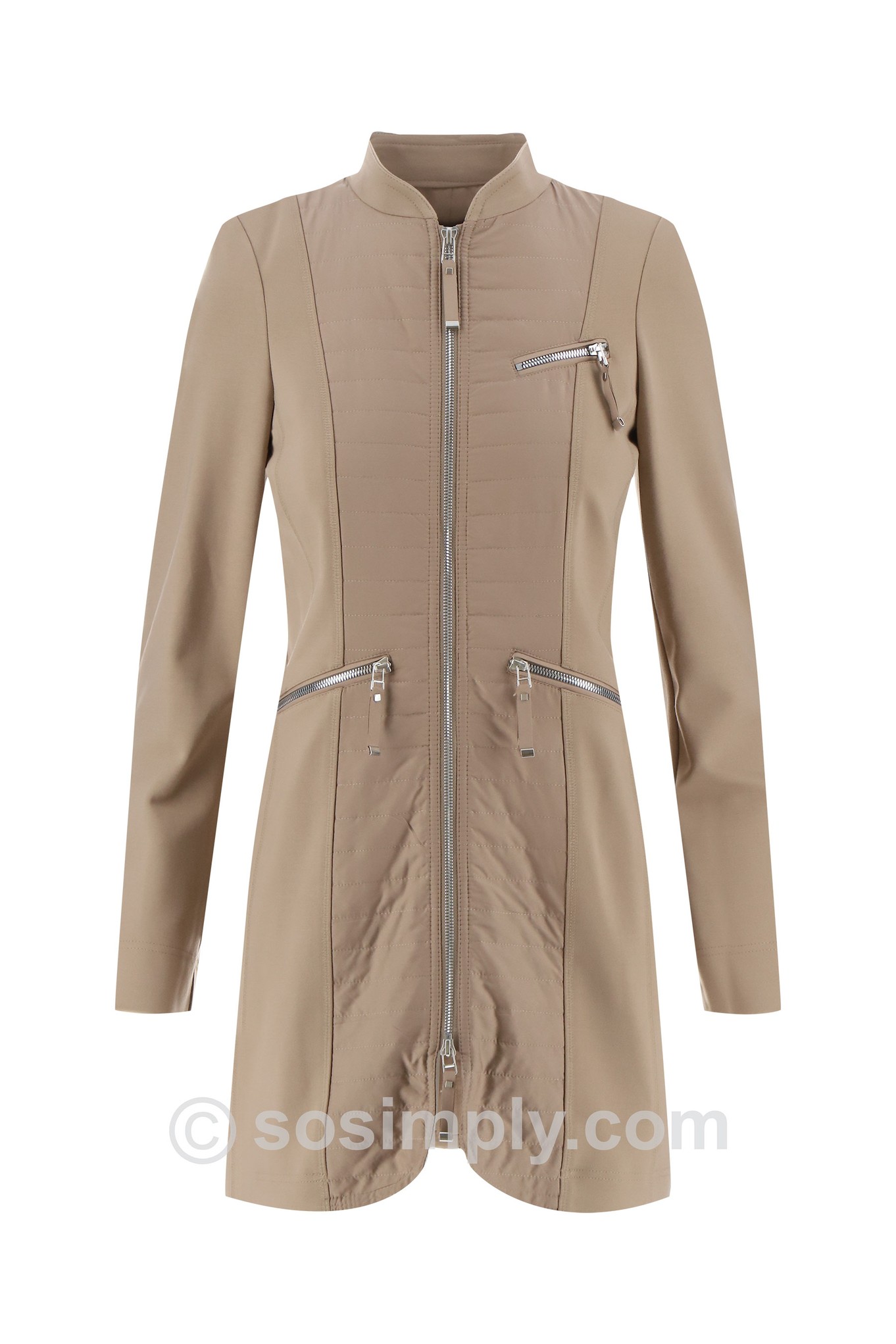 I'cona Luxe Go Zip Up Jacket Taupe 17