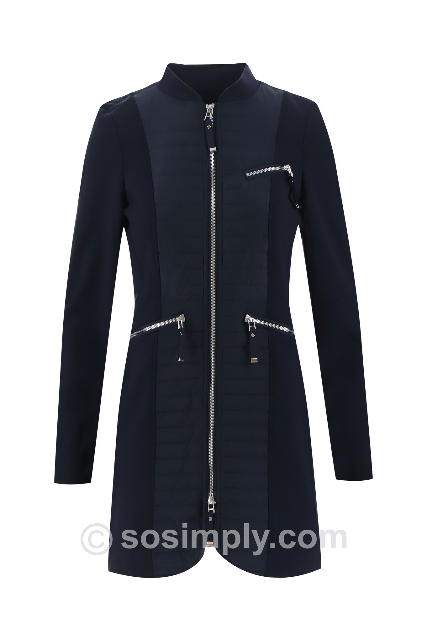 I'cona Luxe Go Zip Up Jacket Navy Blue 690