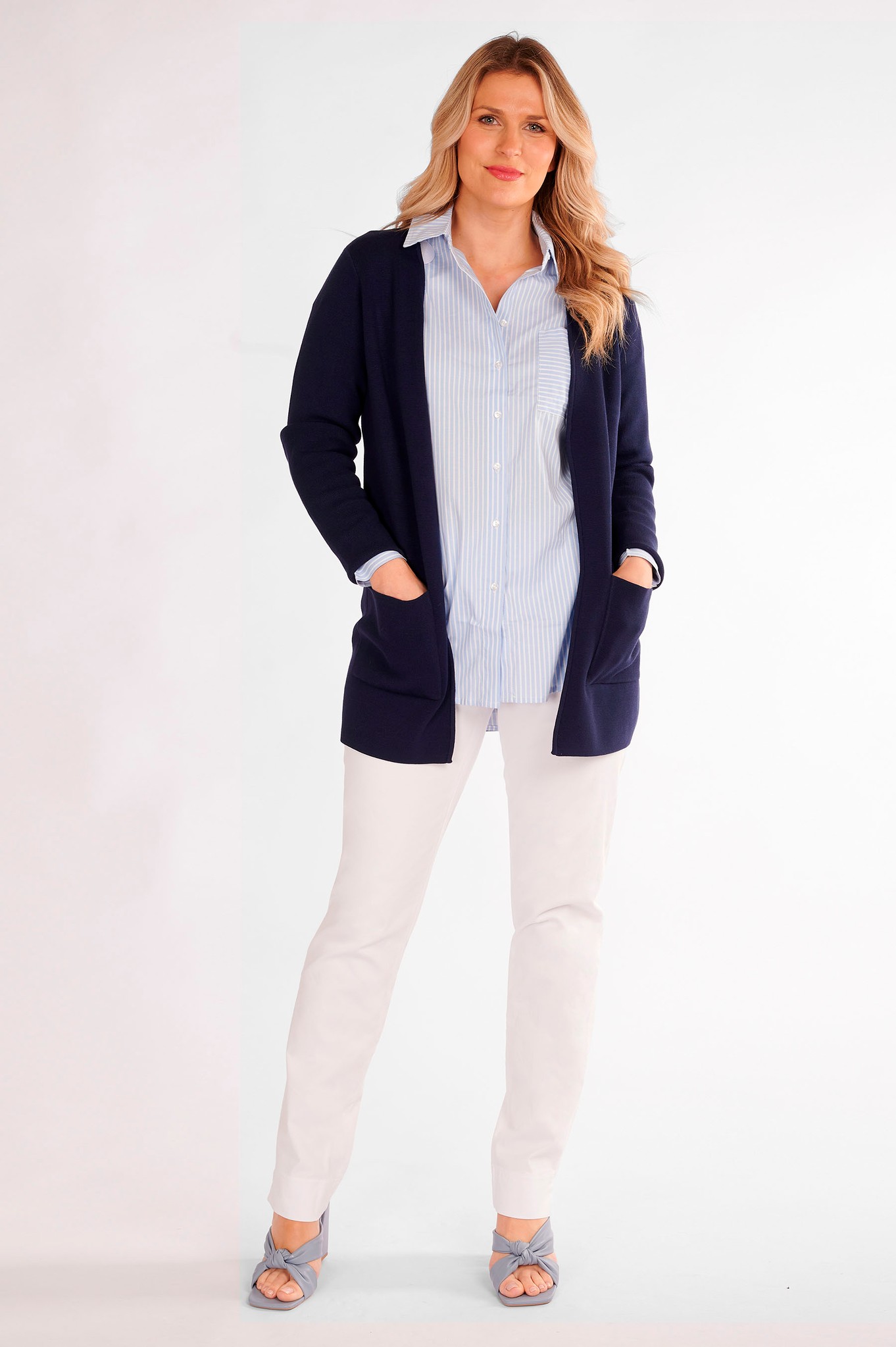 Robell Marie Cotton Twill Trouser White 10