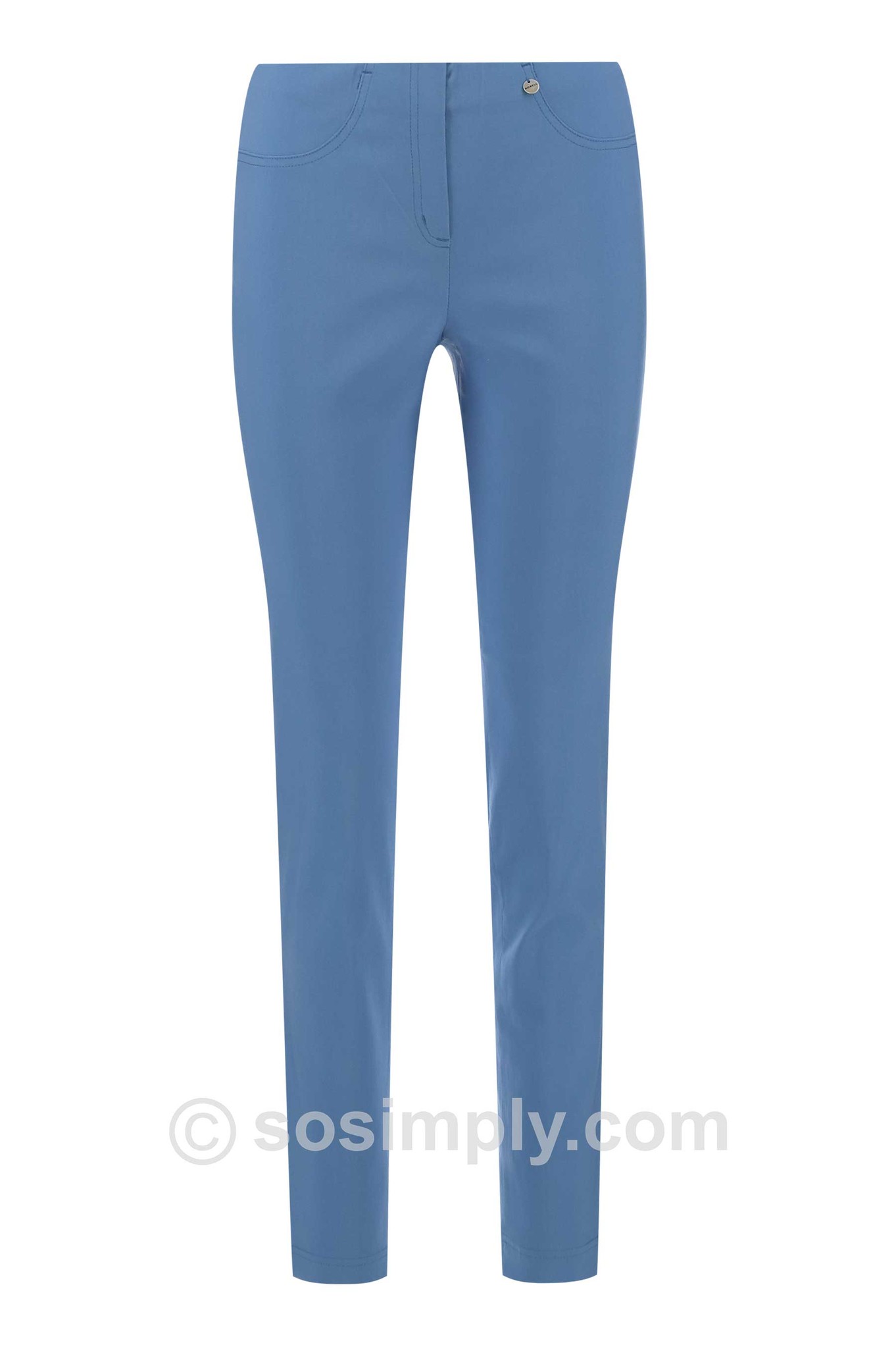 Robell Bella Full Length Trouser Azure Blue 600