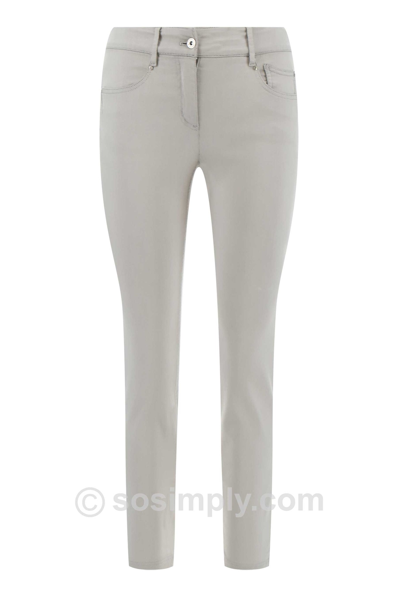 Robell Elena 09 Stretch Denim Jean Silver Grey 91