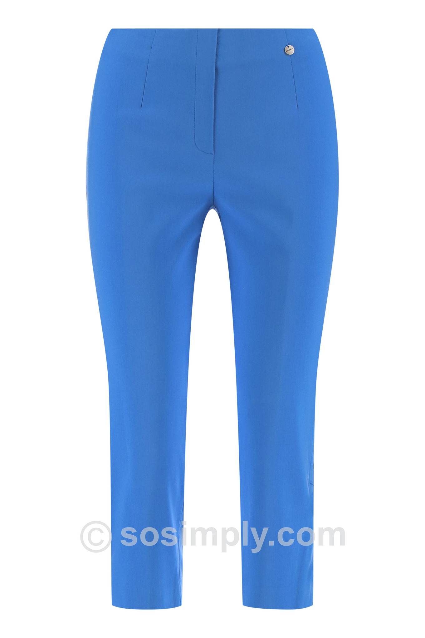 Robell Marie 07 Eyelet Crop  Azure Blue 600