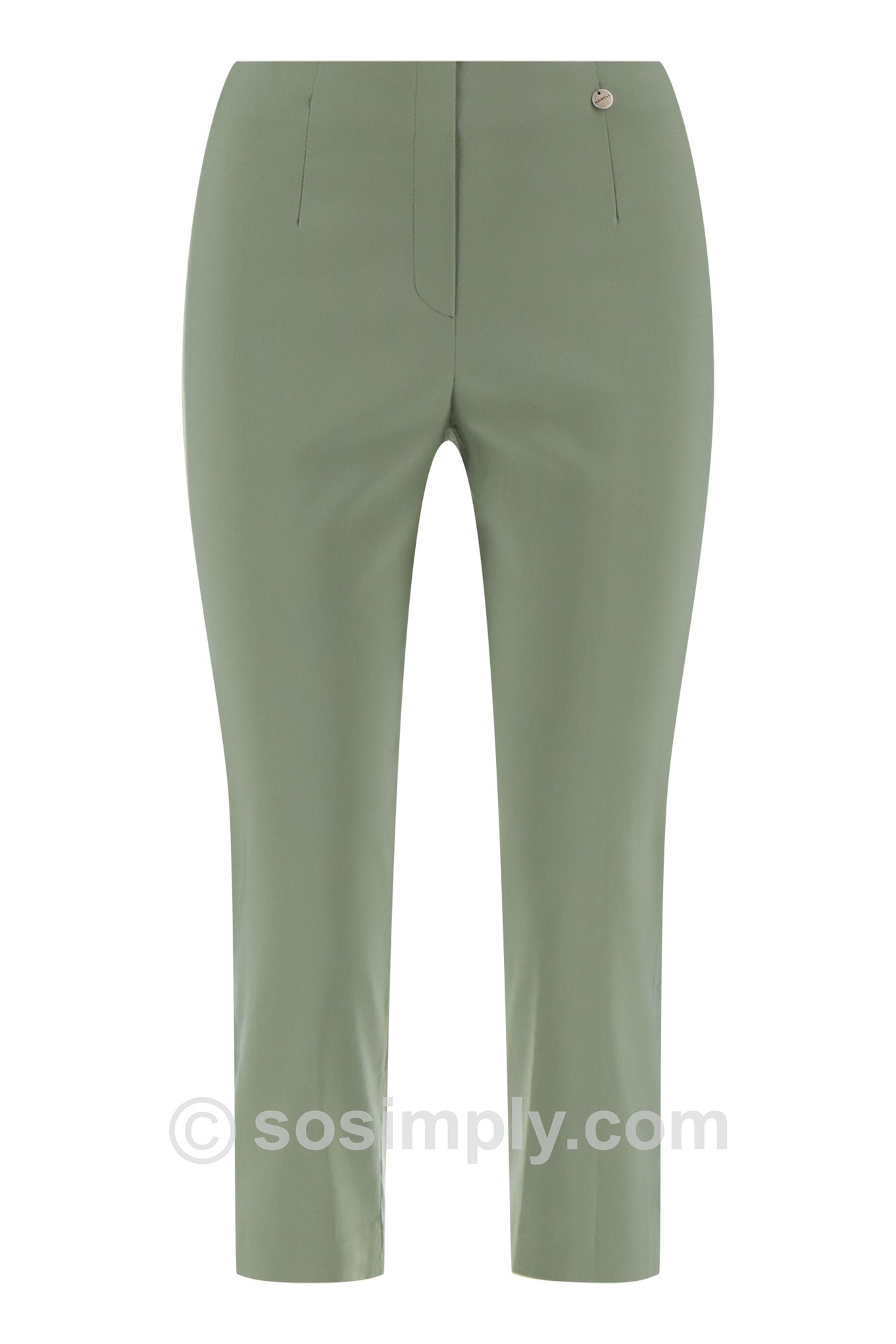 Robell Marie 07 Eyelet Crop  Khaki Green 860