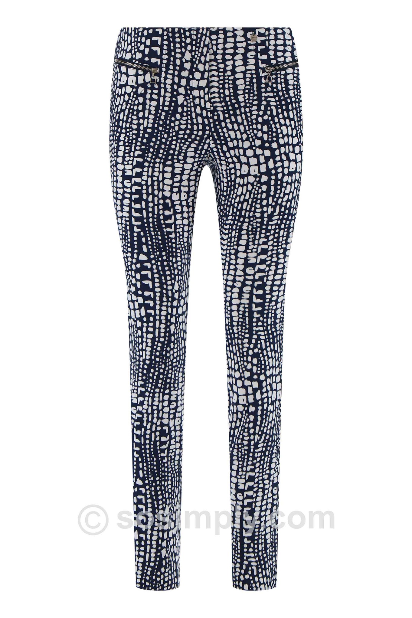 Robell Mimi Abstract Animal Print Navy 69