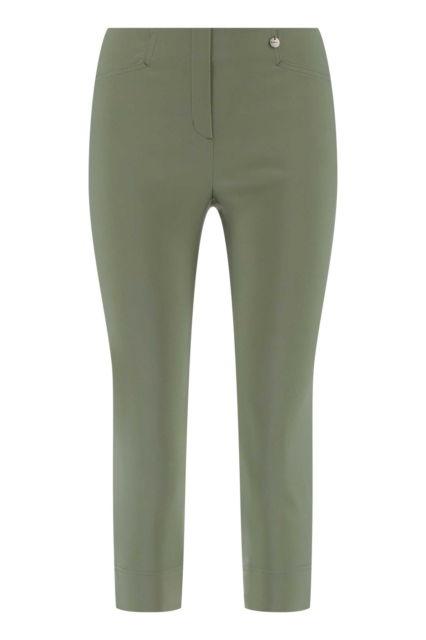 Robell Rose 07 Cropped Trousers Khaki Green 860