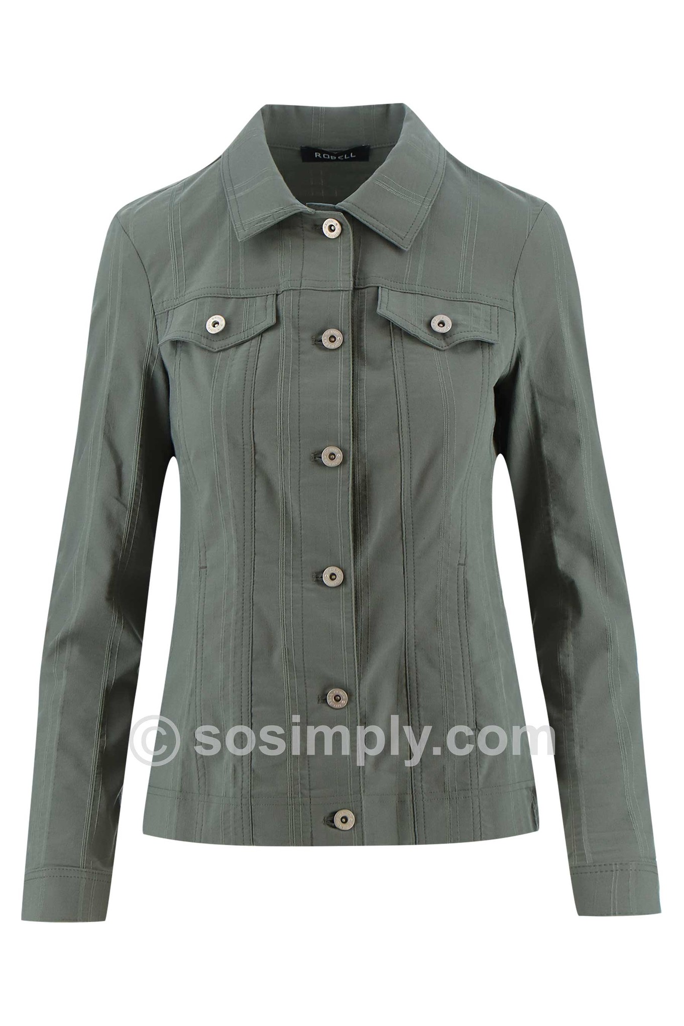 Robell Seersucker Happy Jacket Ivy Green 881