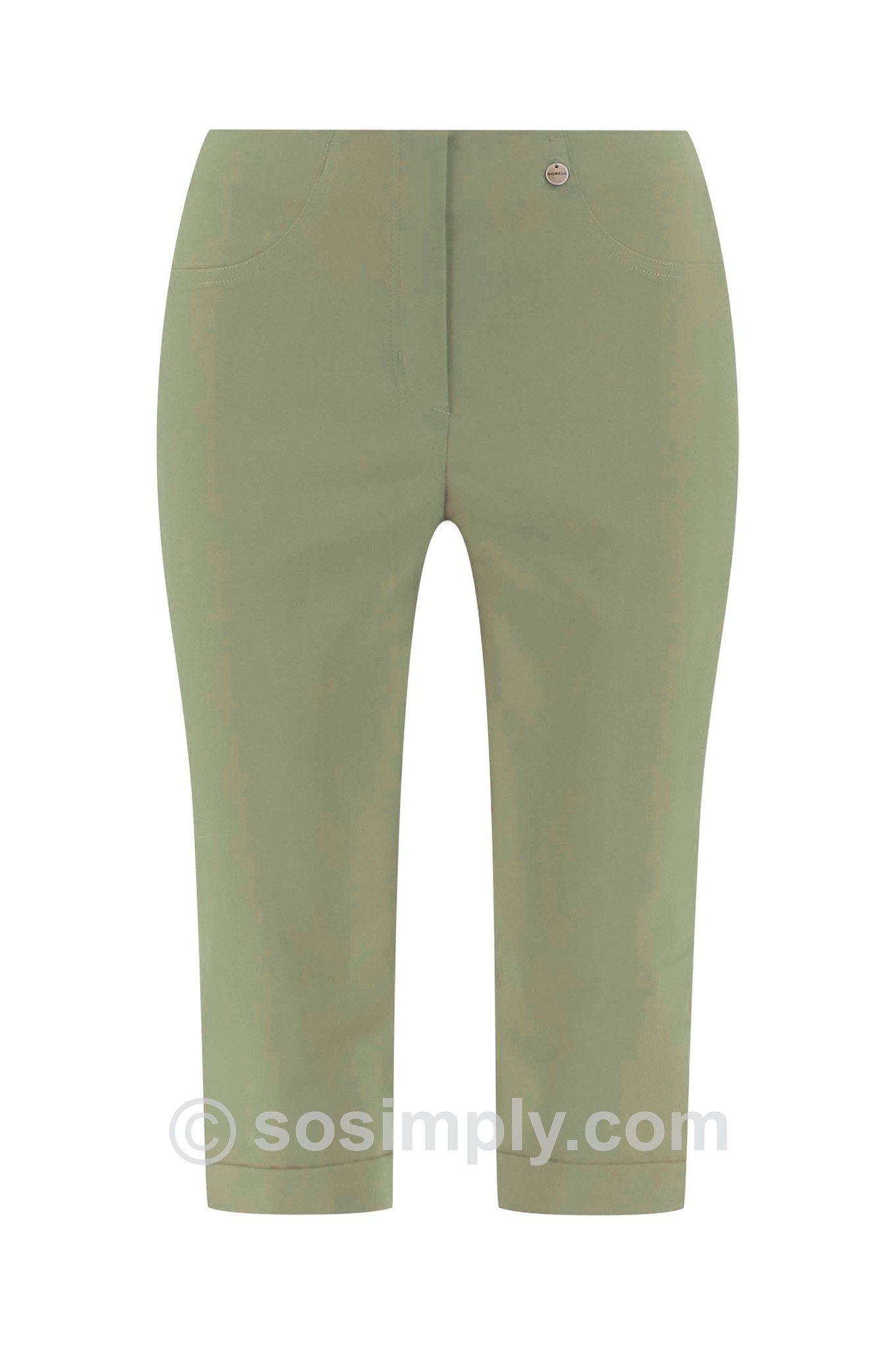 Robell Bella 05 Shorts Khaki Green 860