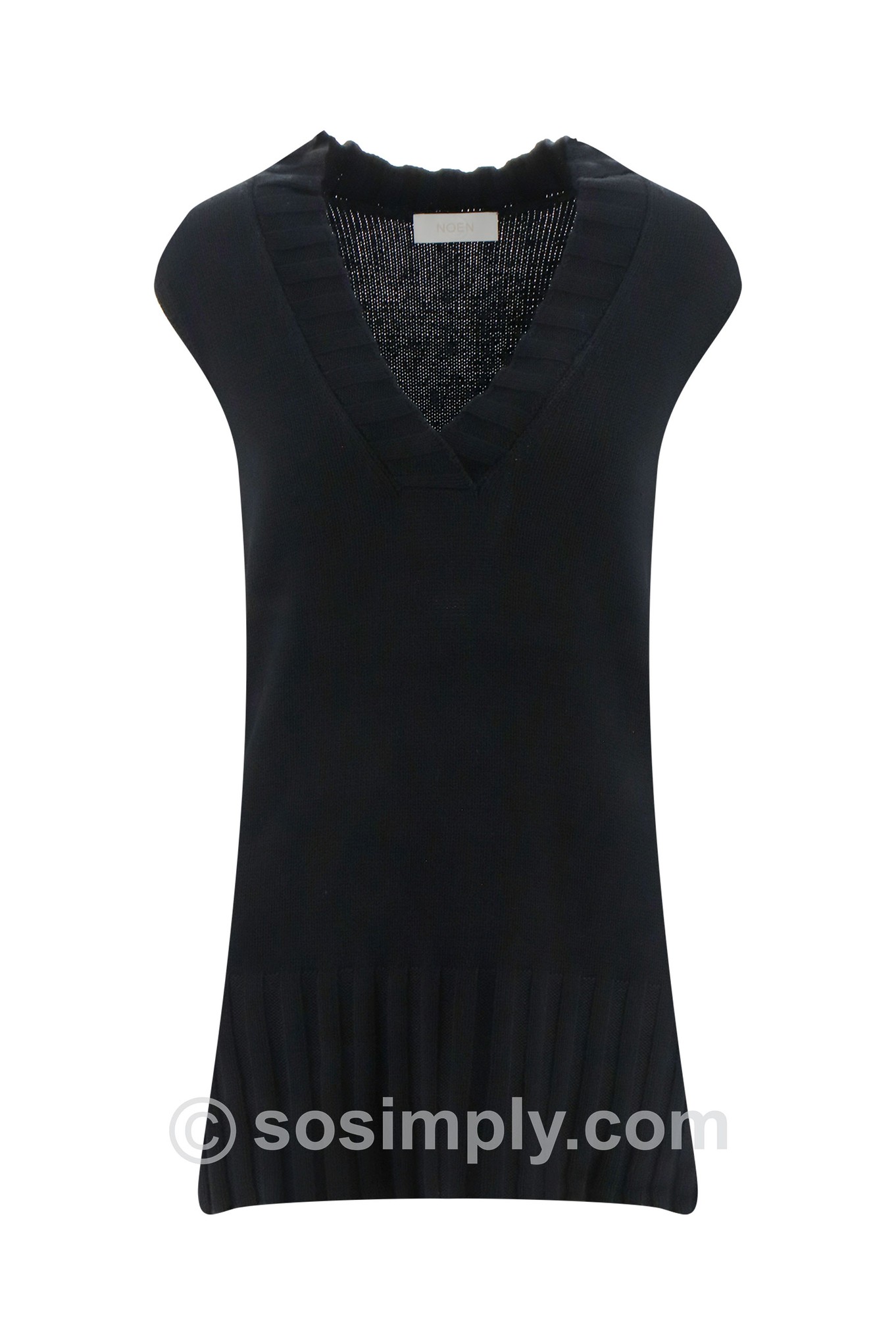Noen Carly V Neck Sleeveless Knitwear Black 90