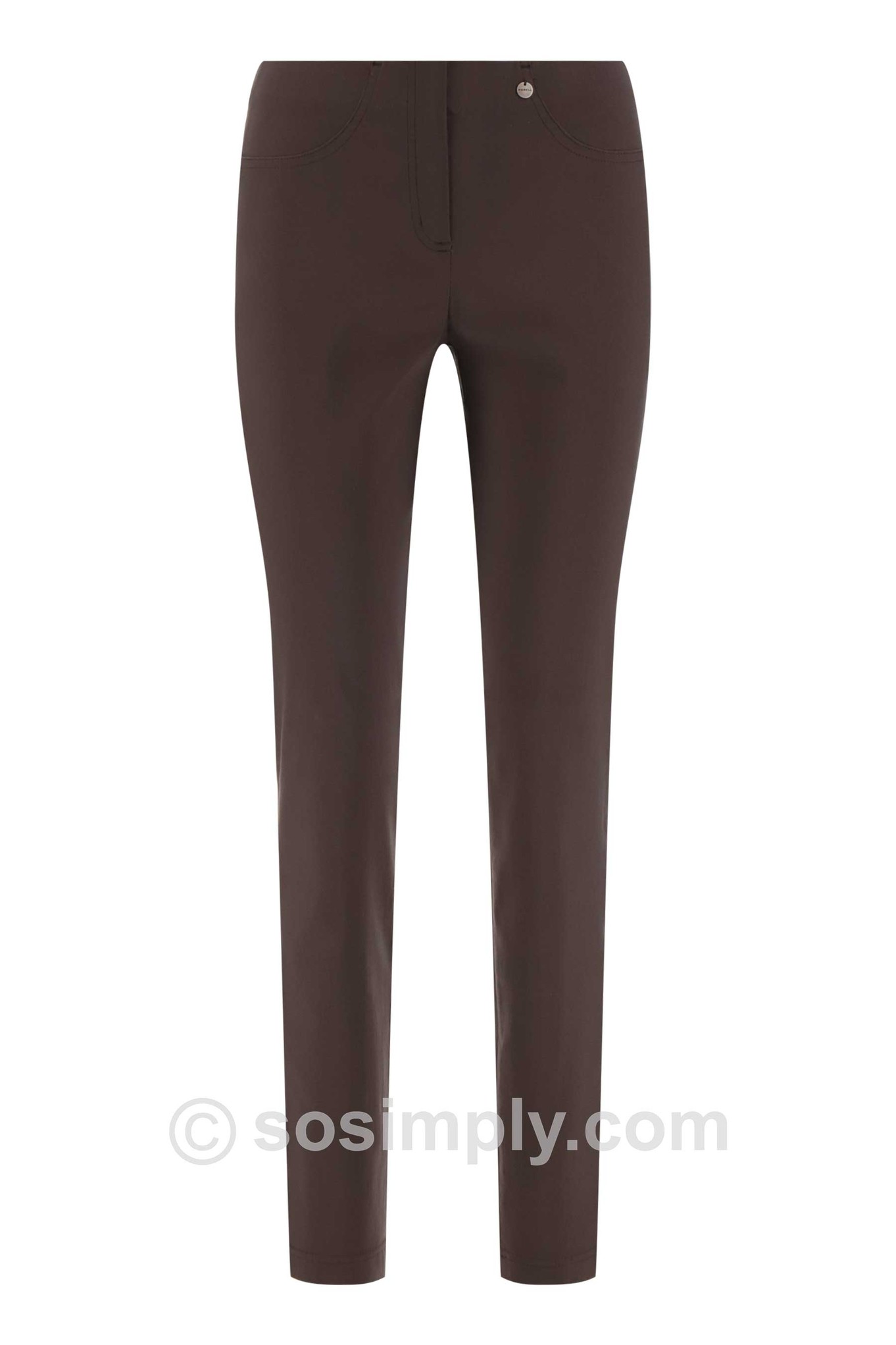 Robell Bella Full Length Trouser Brown 381