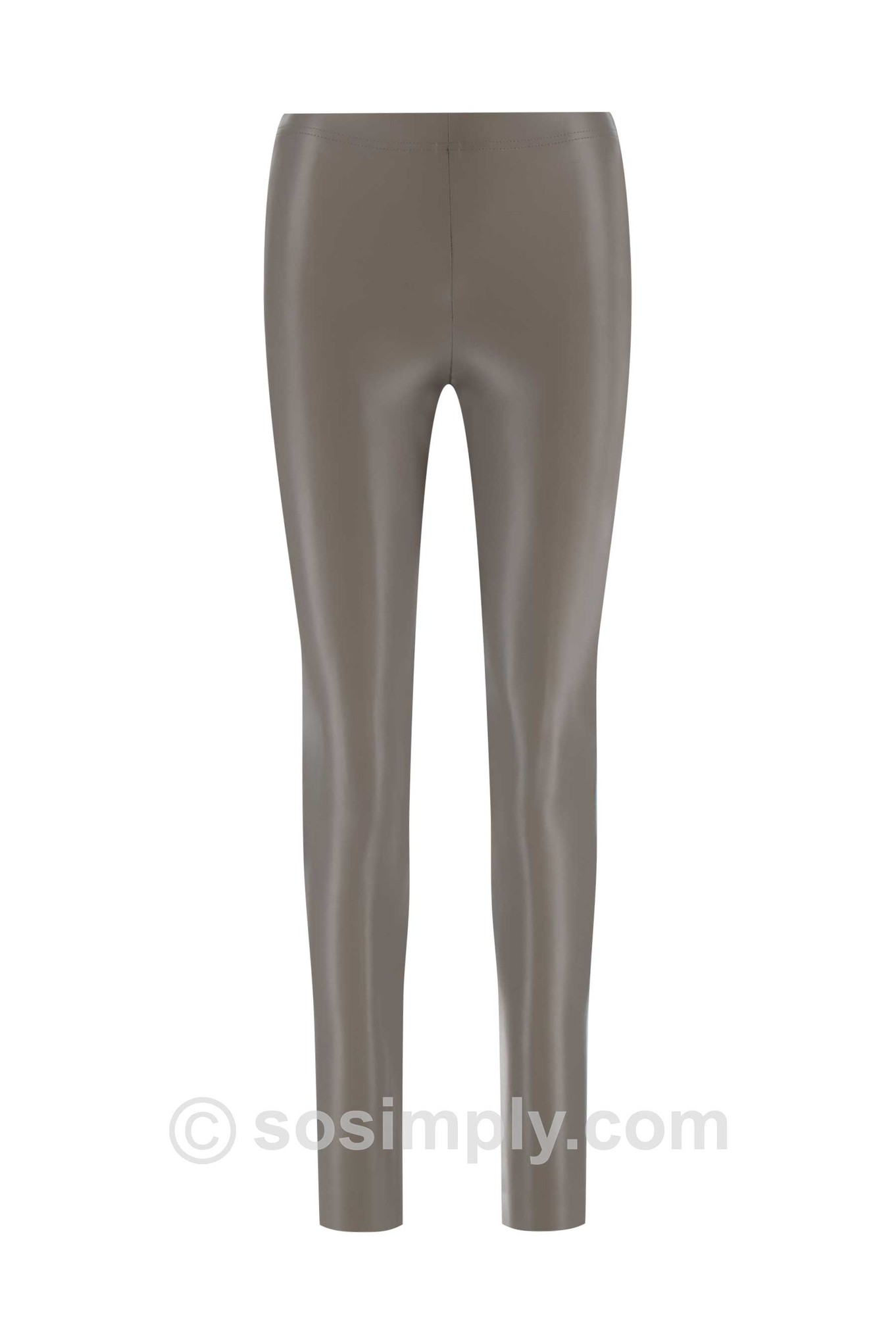 Robell Enie Faux Leather Stretch Trousers Storm Grey 94