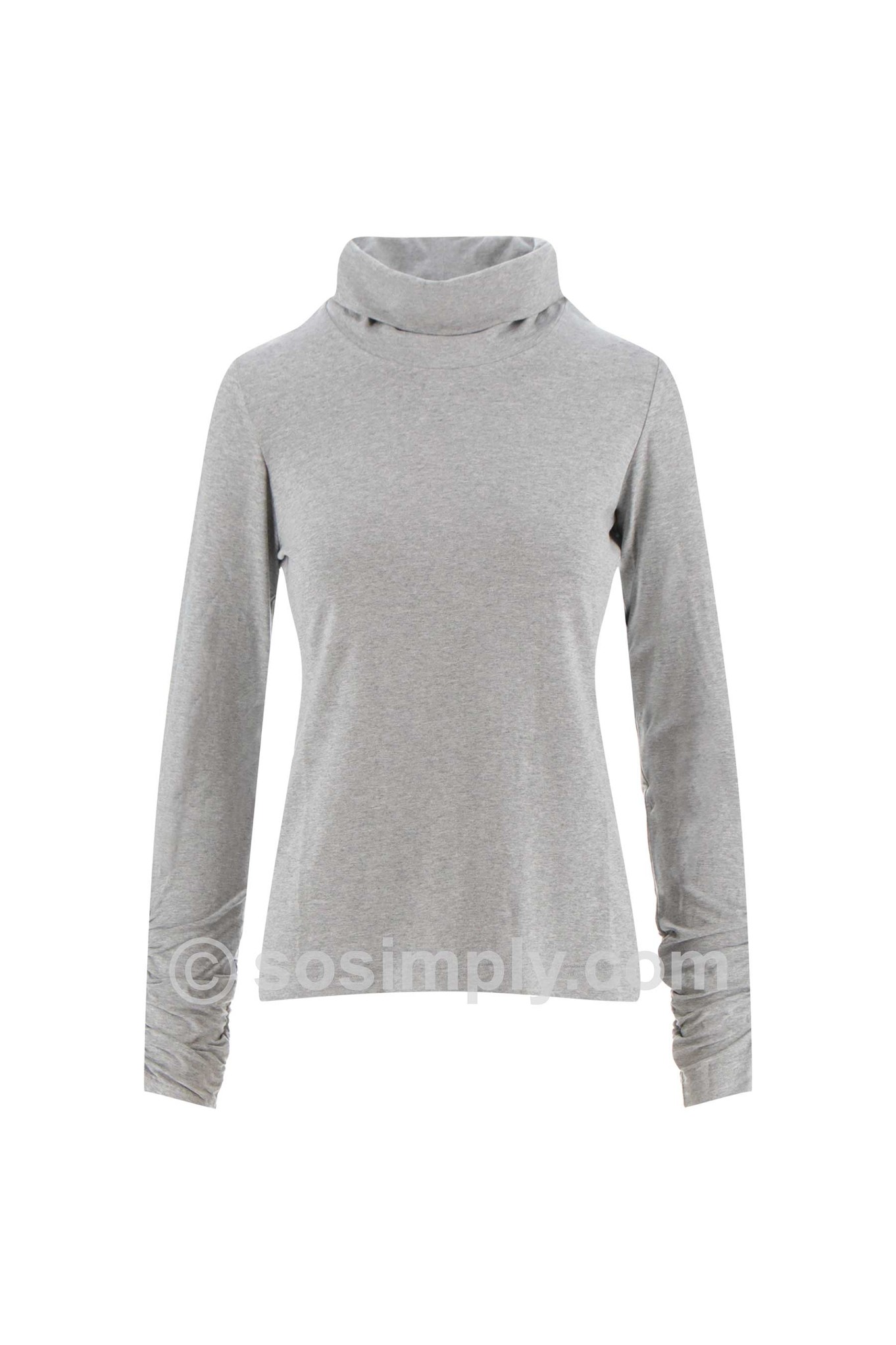 That's Me Inger Roll Neck Top Stone Grey 92