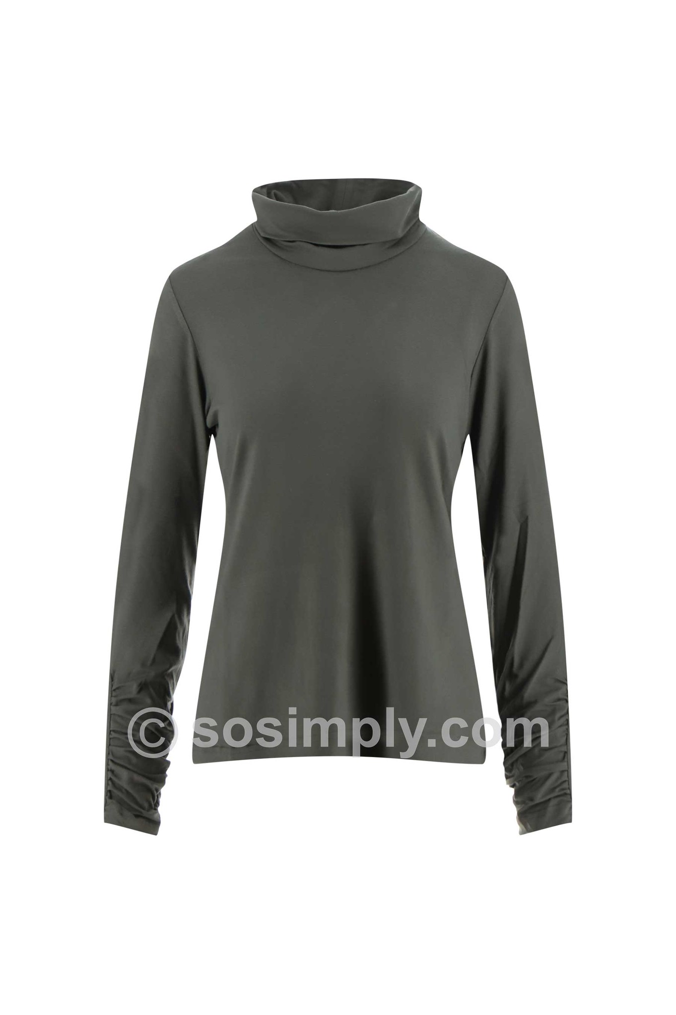 That's Me Inger Roll Neck Top Olive Green 800