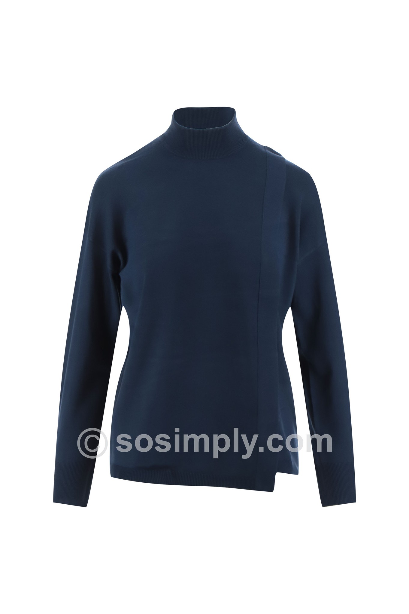 Sunday Kajsa Soft Knit Polo Neck Jumper Multi Blue 67