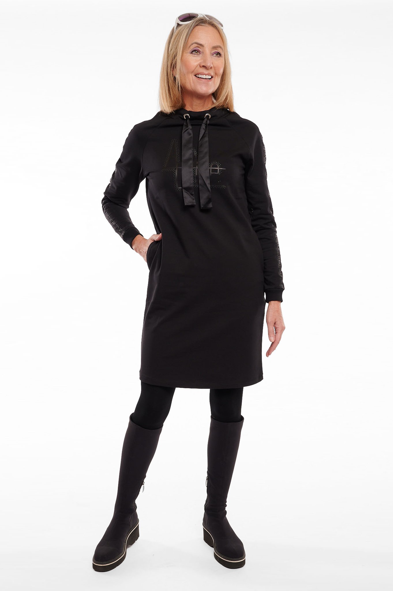 I'cona Luxe Adore Sweatshirt Dress Black 90