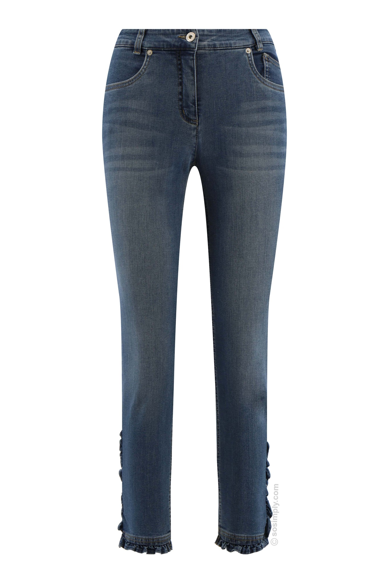 Robell Elena 09 Ruffle Denim Jean Natural Denim 64