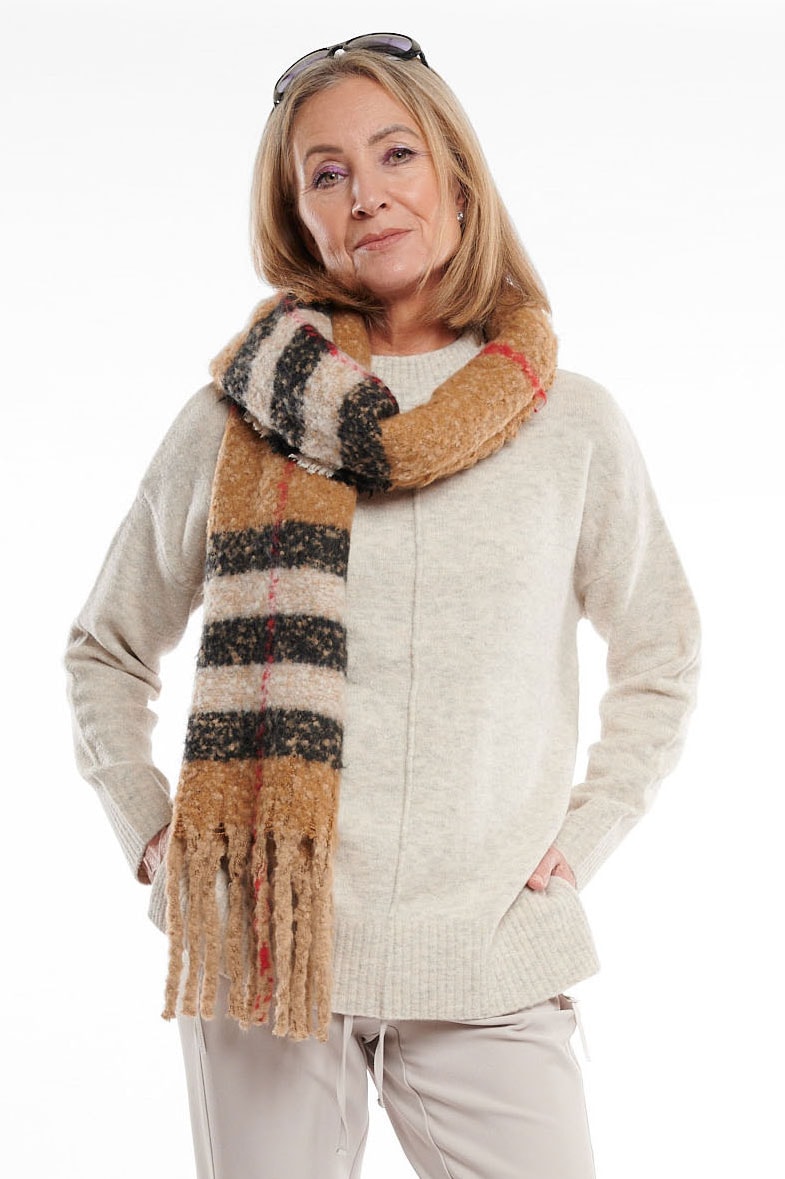 Sunday Pernilla High Crew Neck Jumper Soft Oatmeal 1291