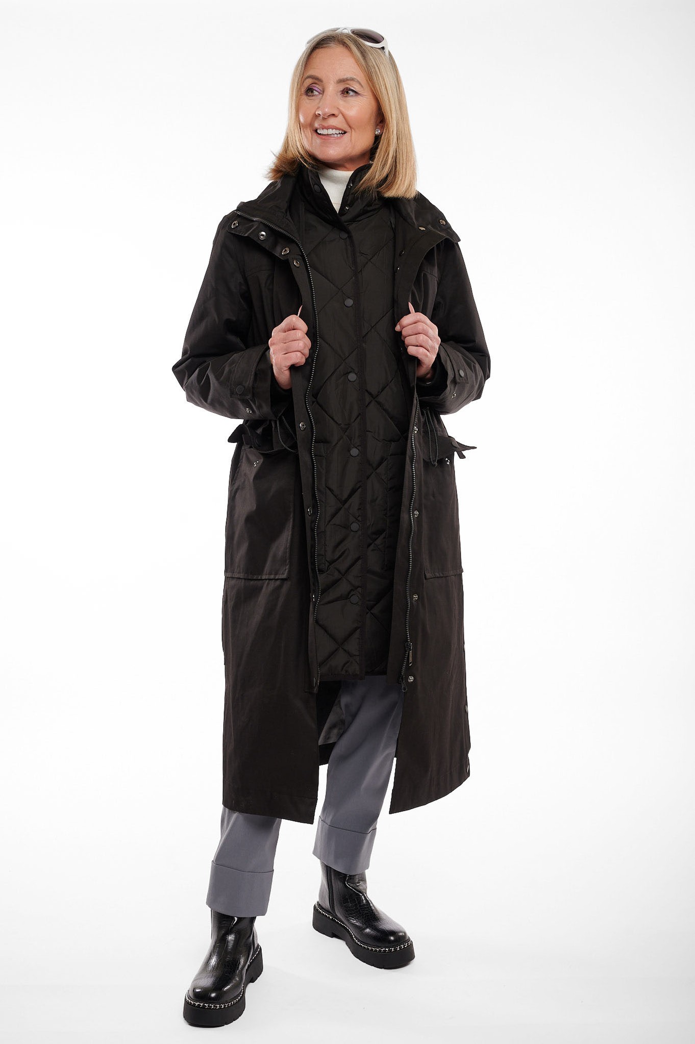 Frandsen Tatiana 2in1 Dual Climate Coat Black 90