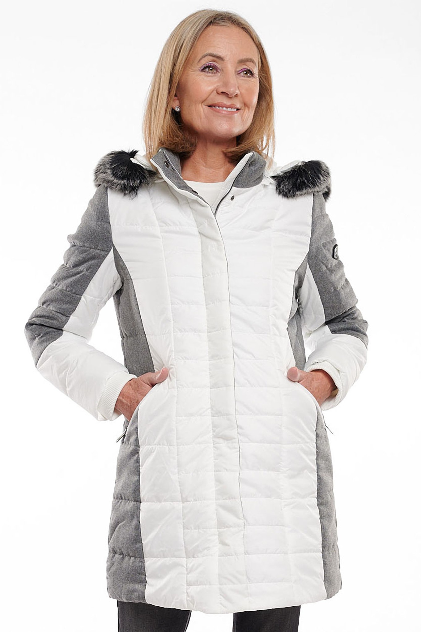 Normann Sasha Quilted Faux Fur Down Coat