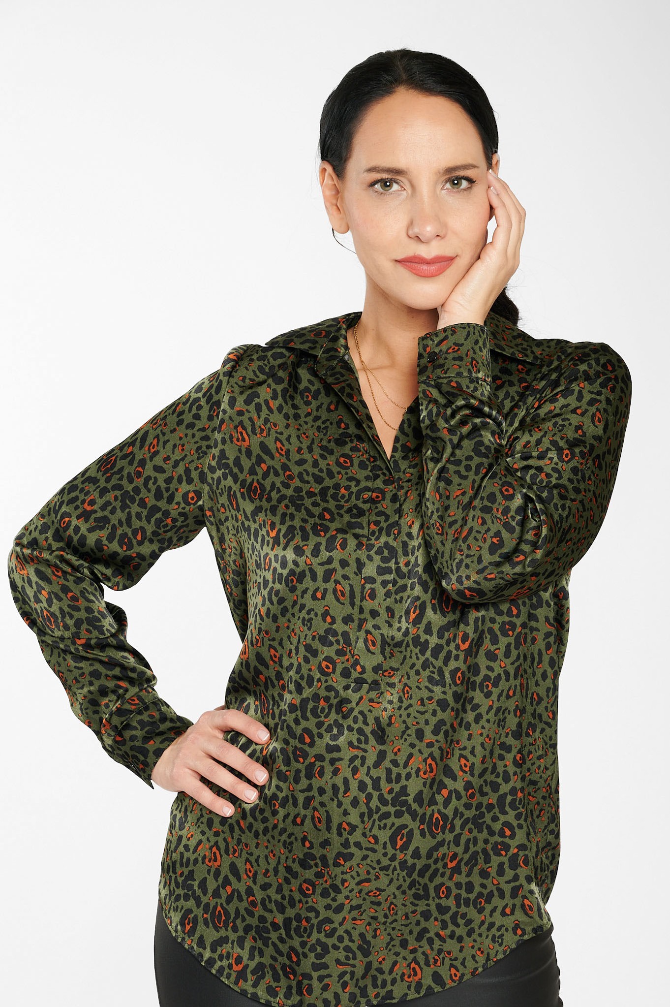 green leopard shirt