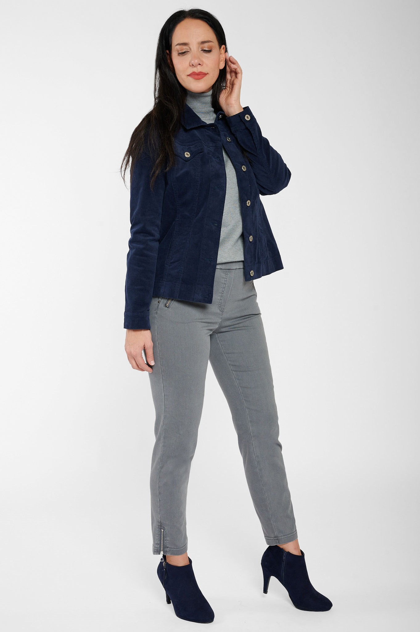 Robell Nena 09 Power Stretch 7/8 Denim Jean Grey 95