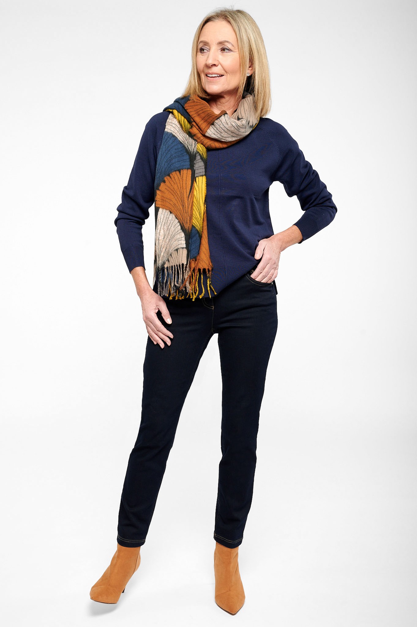 Robell Elena 09 Stretch Denim Jean Navy 69