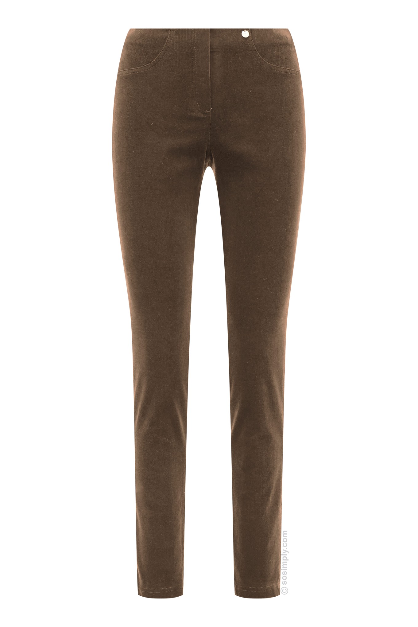 Robell Bella Petite Needlecord Trousers Taupe 17