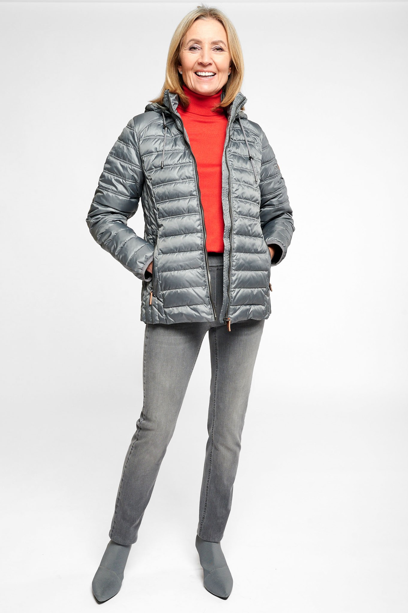 Frandsen Alana Padded Hooded Jacket Graphite Grey 96