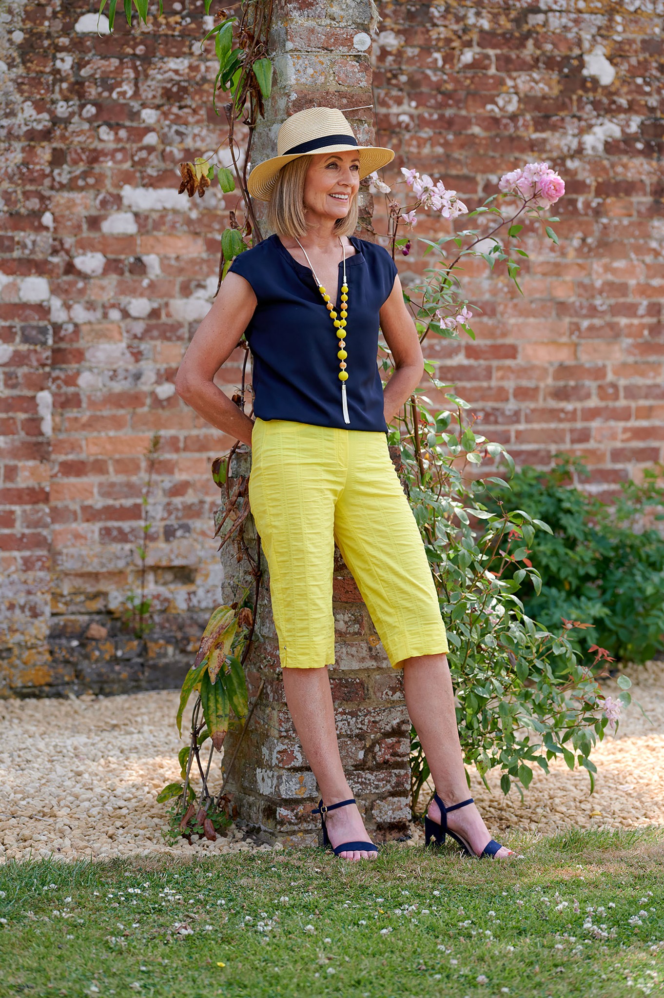 Robell Bella 05 Seersucker Shorts Corn Yellow 23