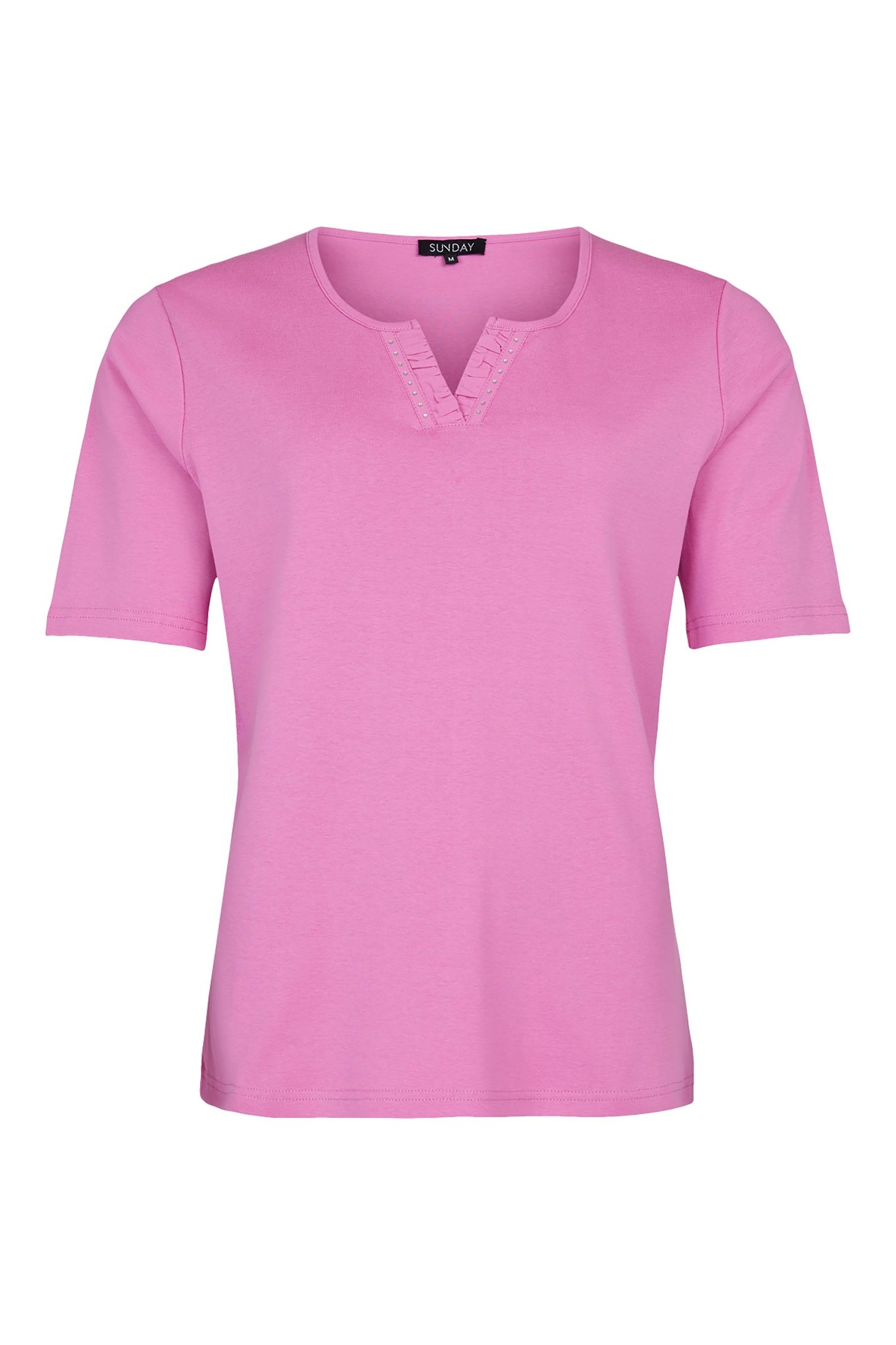 Sunday Round Split Diamante Cotton T-Shirt Dusky Rose 43