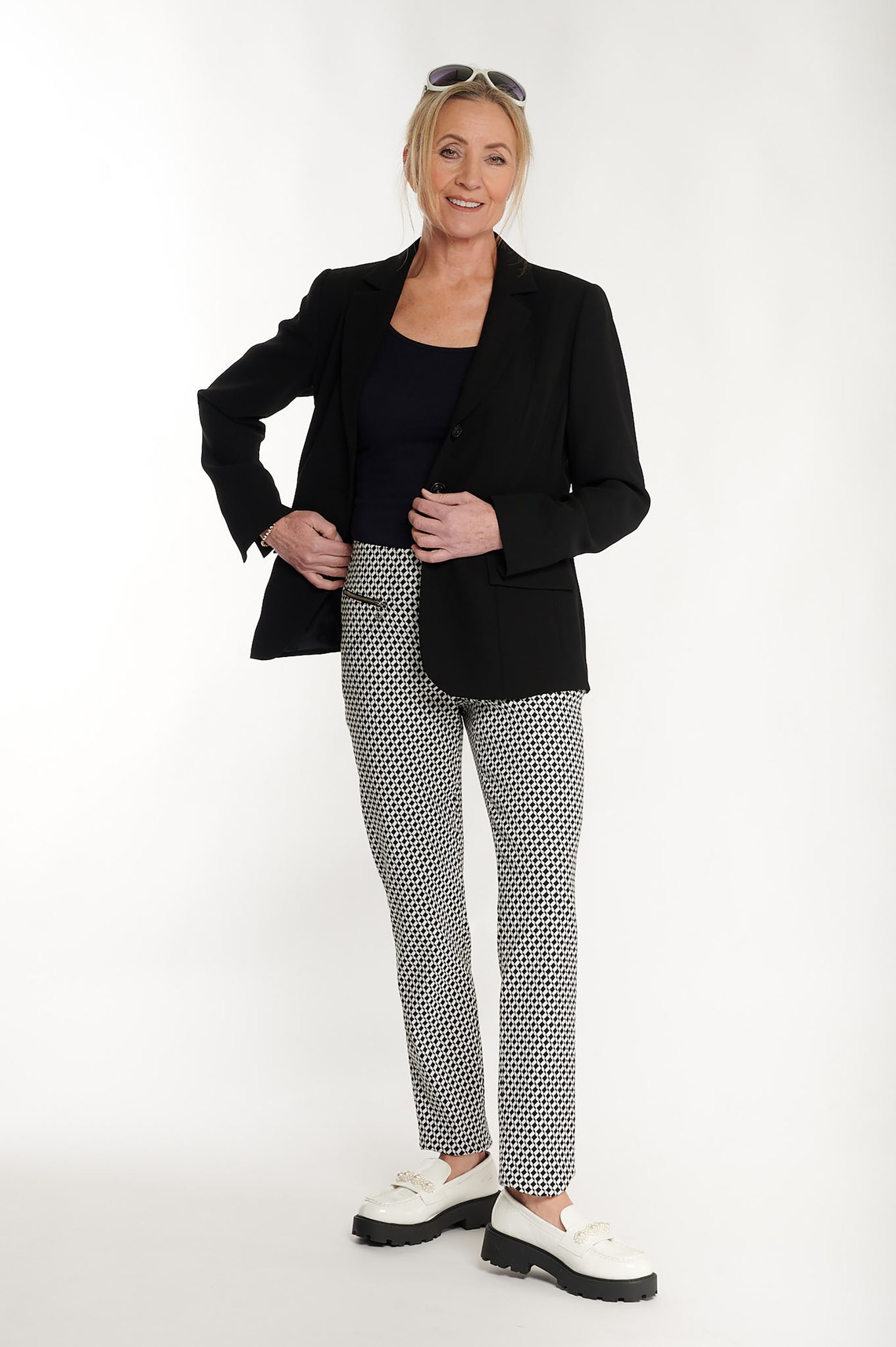 Robell Mimi Geo Rhombus Trouser Black 90