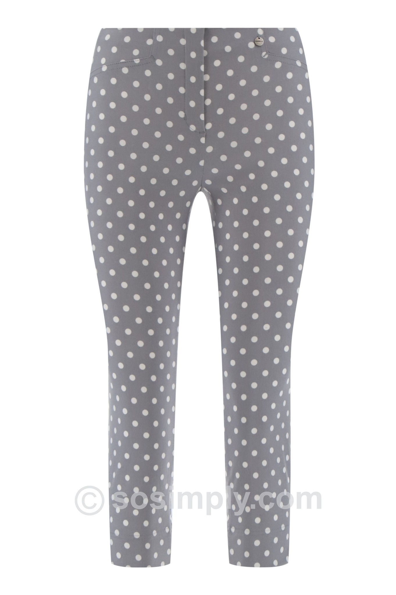 Robell Rose 07 Polka Dot Crops Silver Grey 91