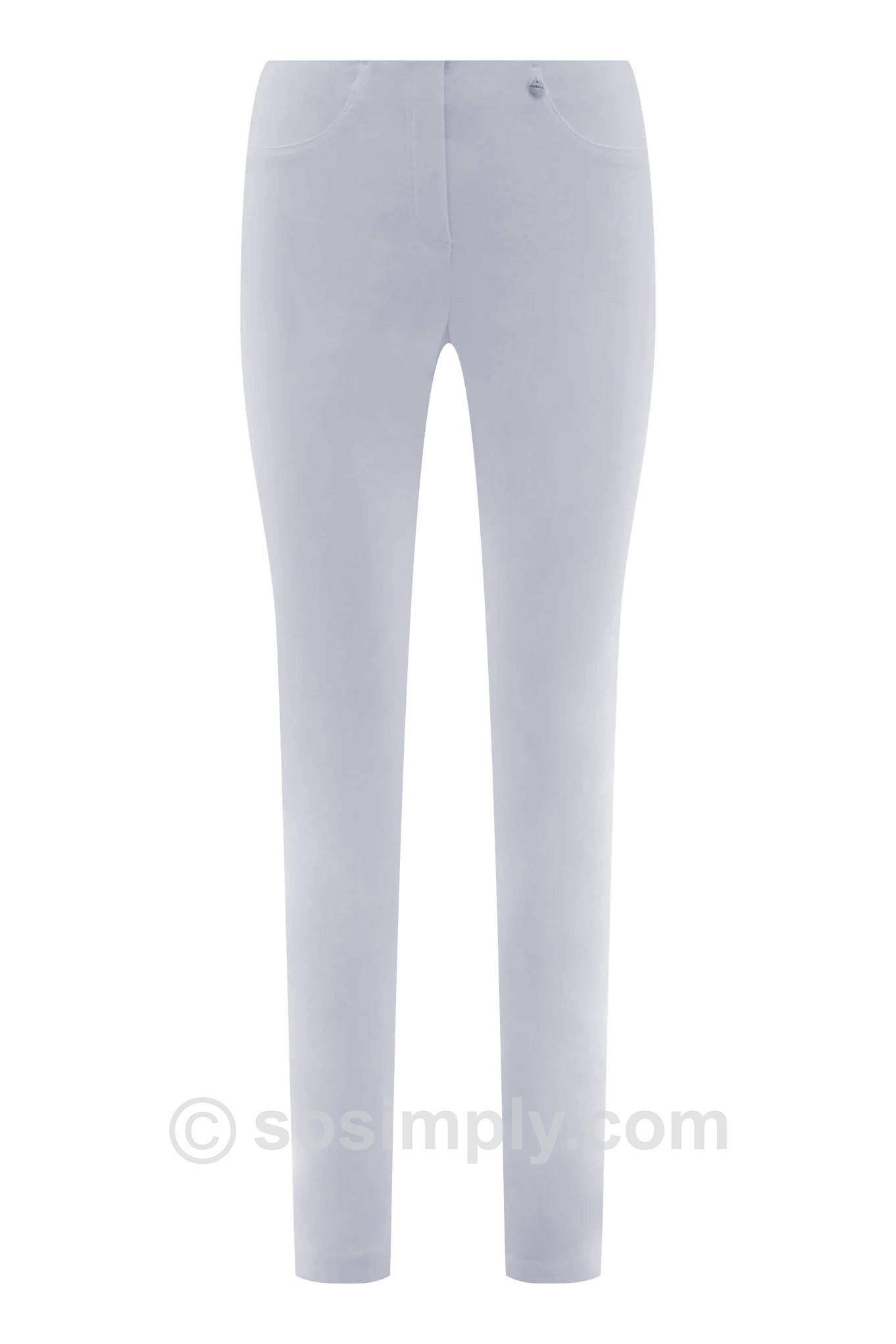 Robell Bella Full Length Trouser Pearl Grey 921