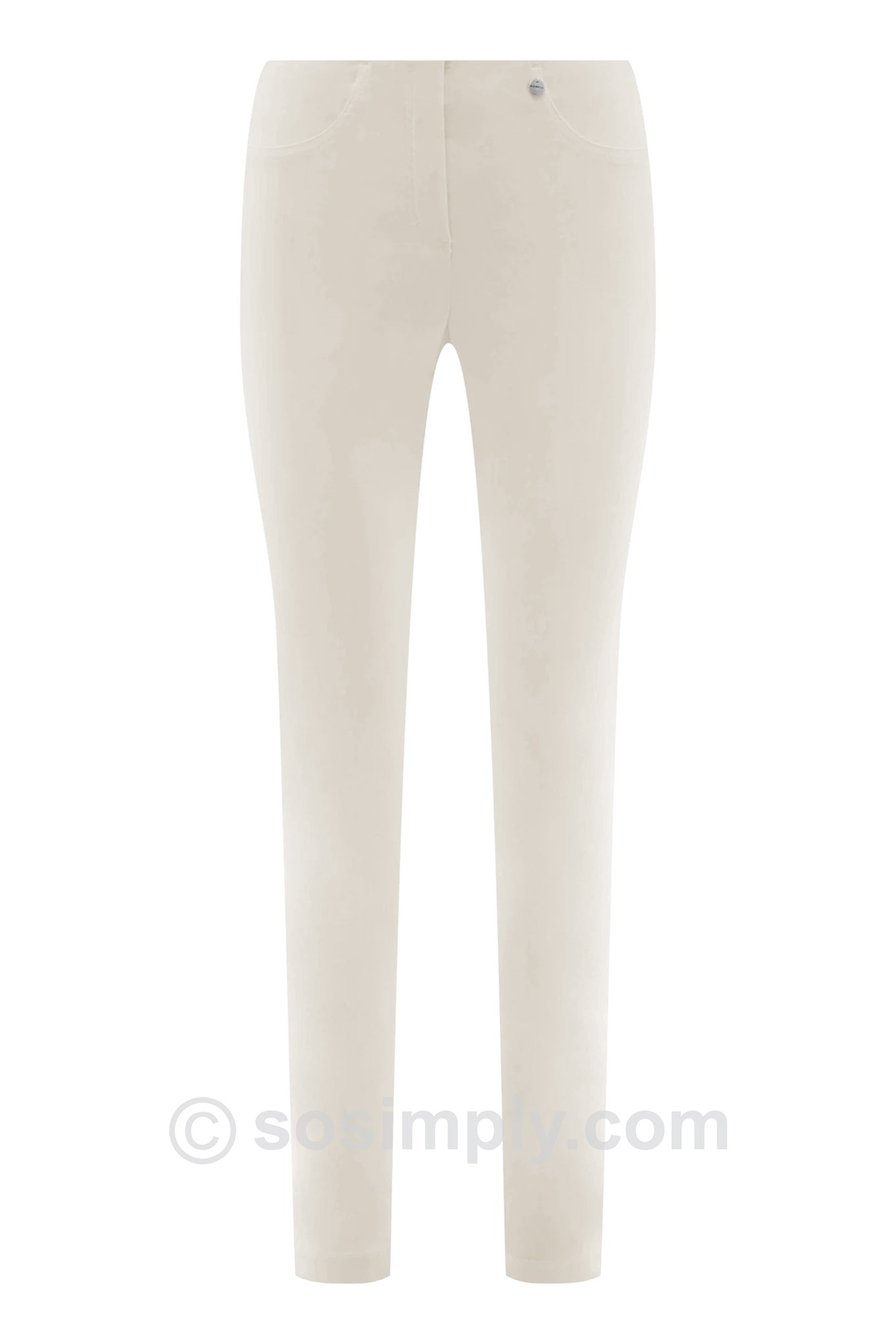 Robell Bella Full Length Trouser Off White 111